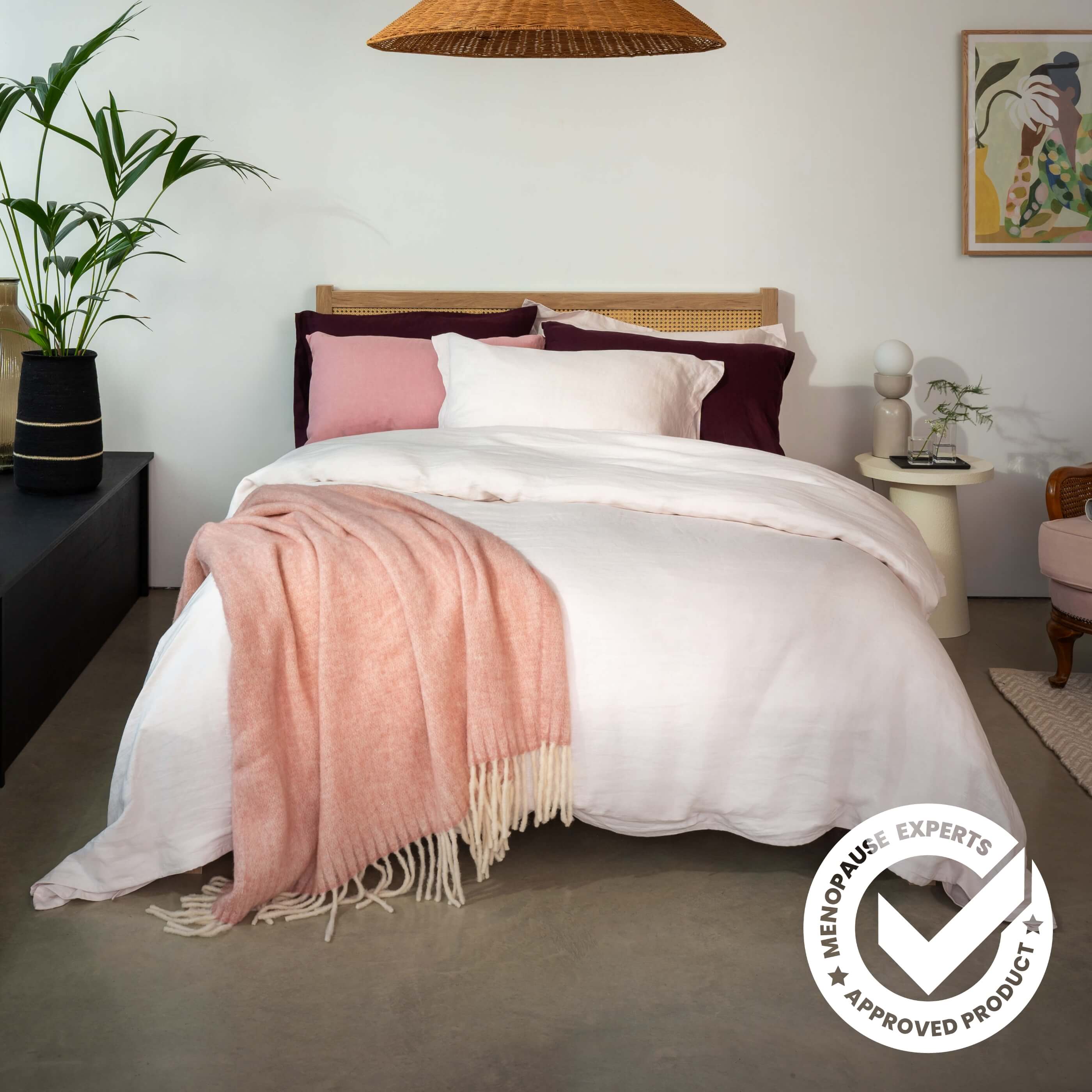Blush Pink French Linen Bedding And Bed Sheets - Image 10