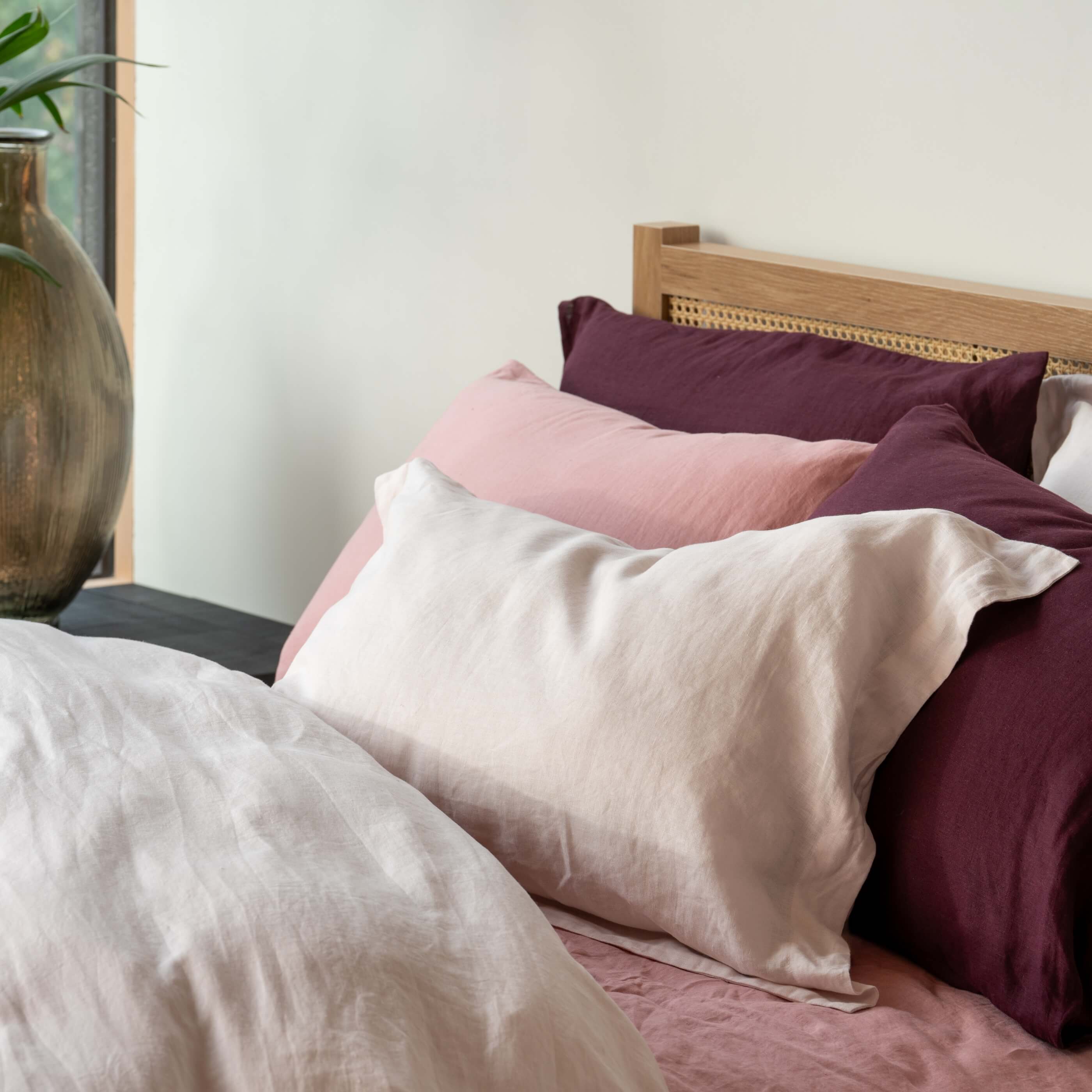 Blush Pink French Linen Duvet Cover - Image 3