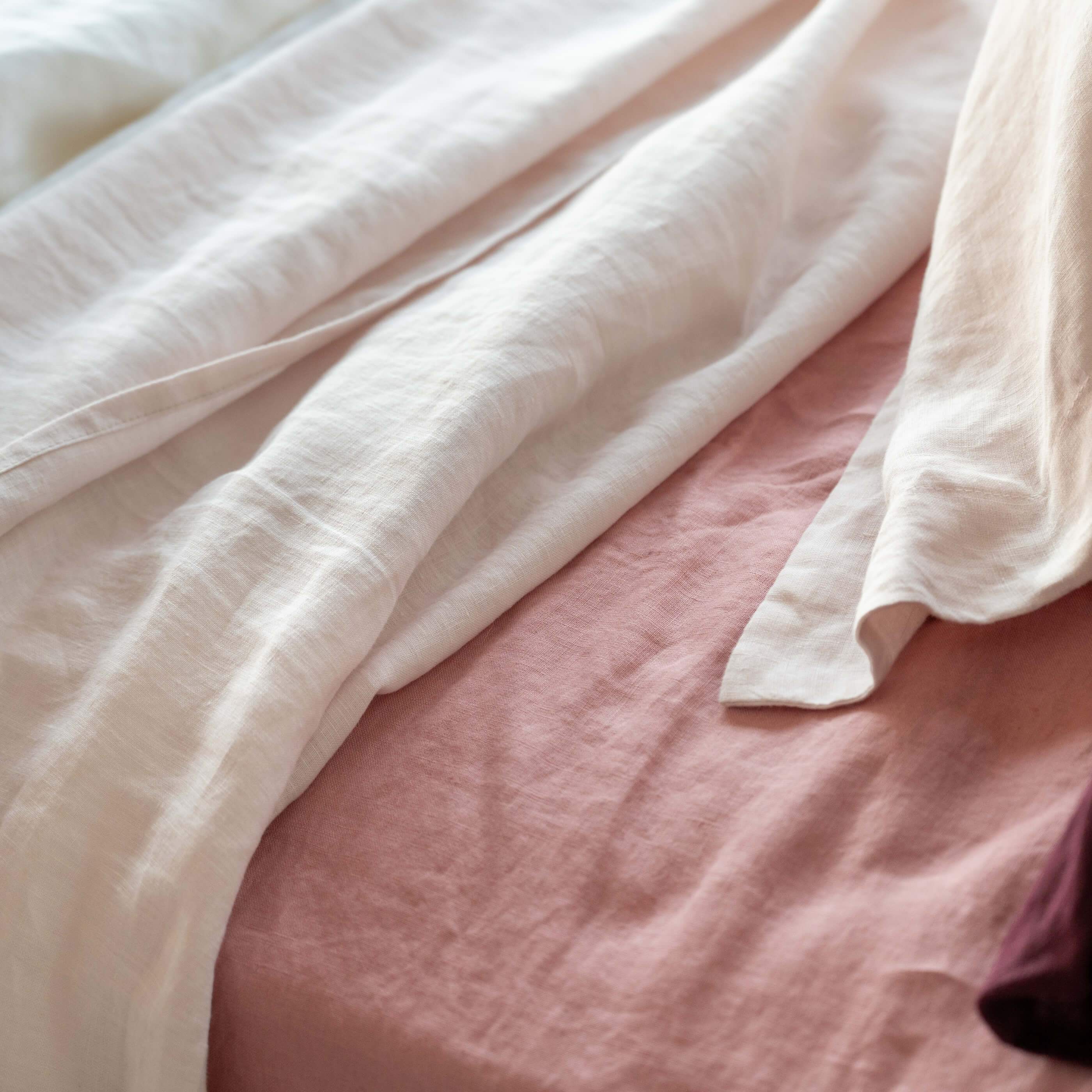 Blush Pink French Linen Duvet Cover - Image 5
