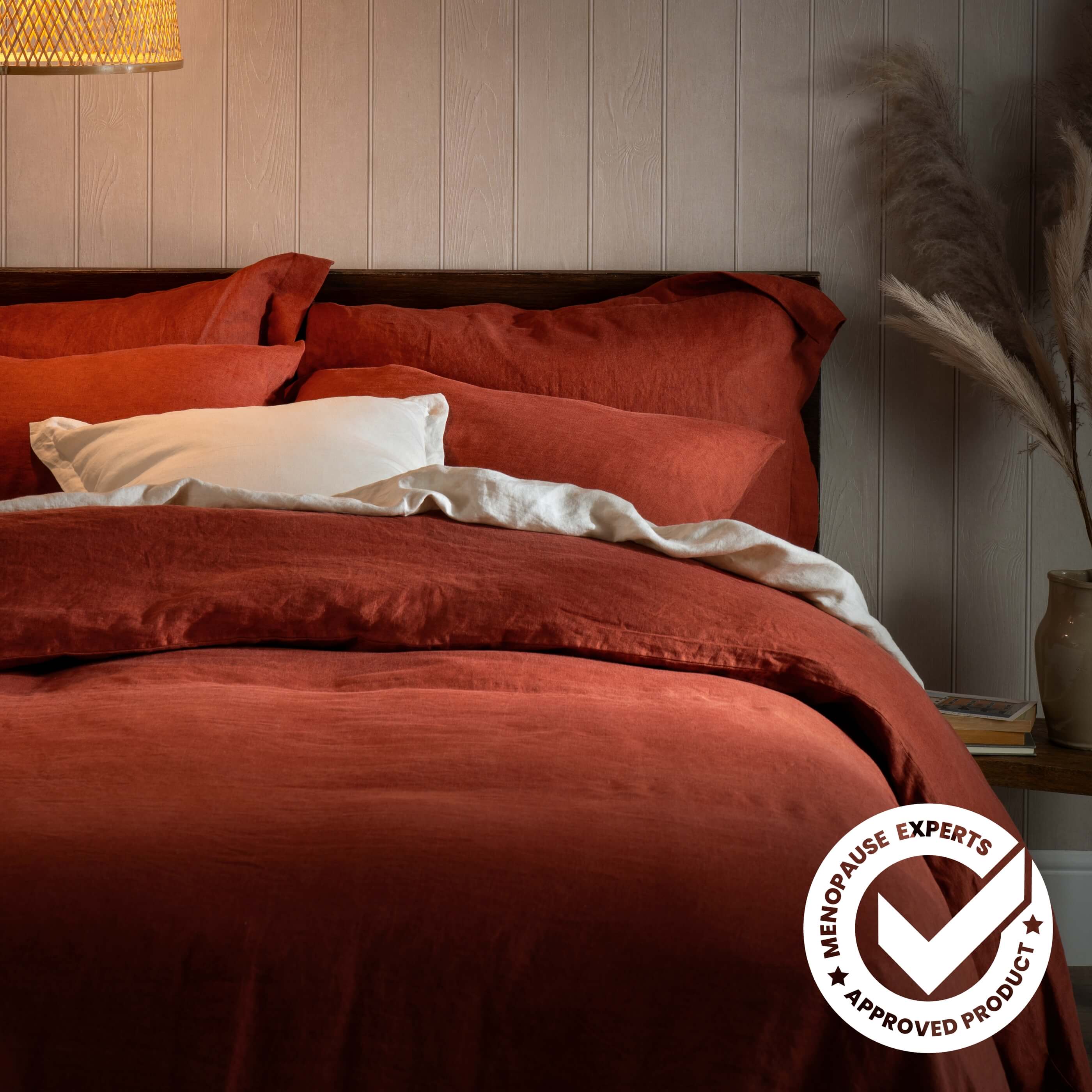 Burnt Orange French Linen Duvet Cover - Image 8