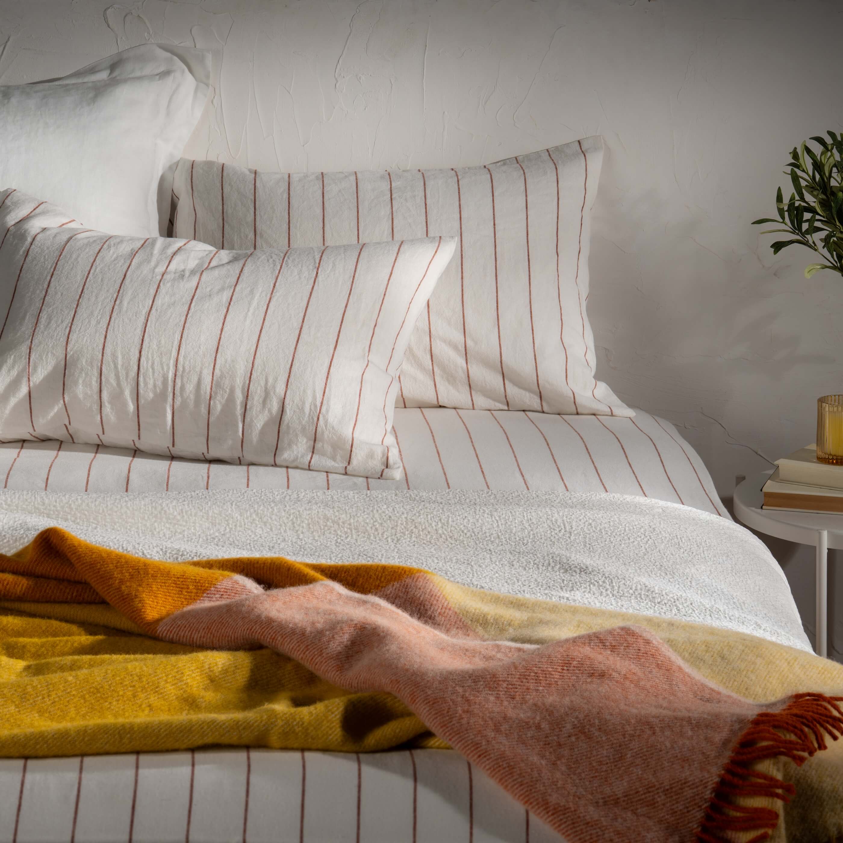 Cinnamon Wool Block Colour Check Throw - Image 5