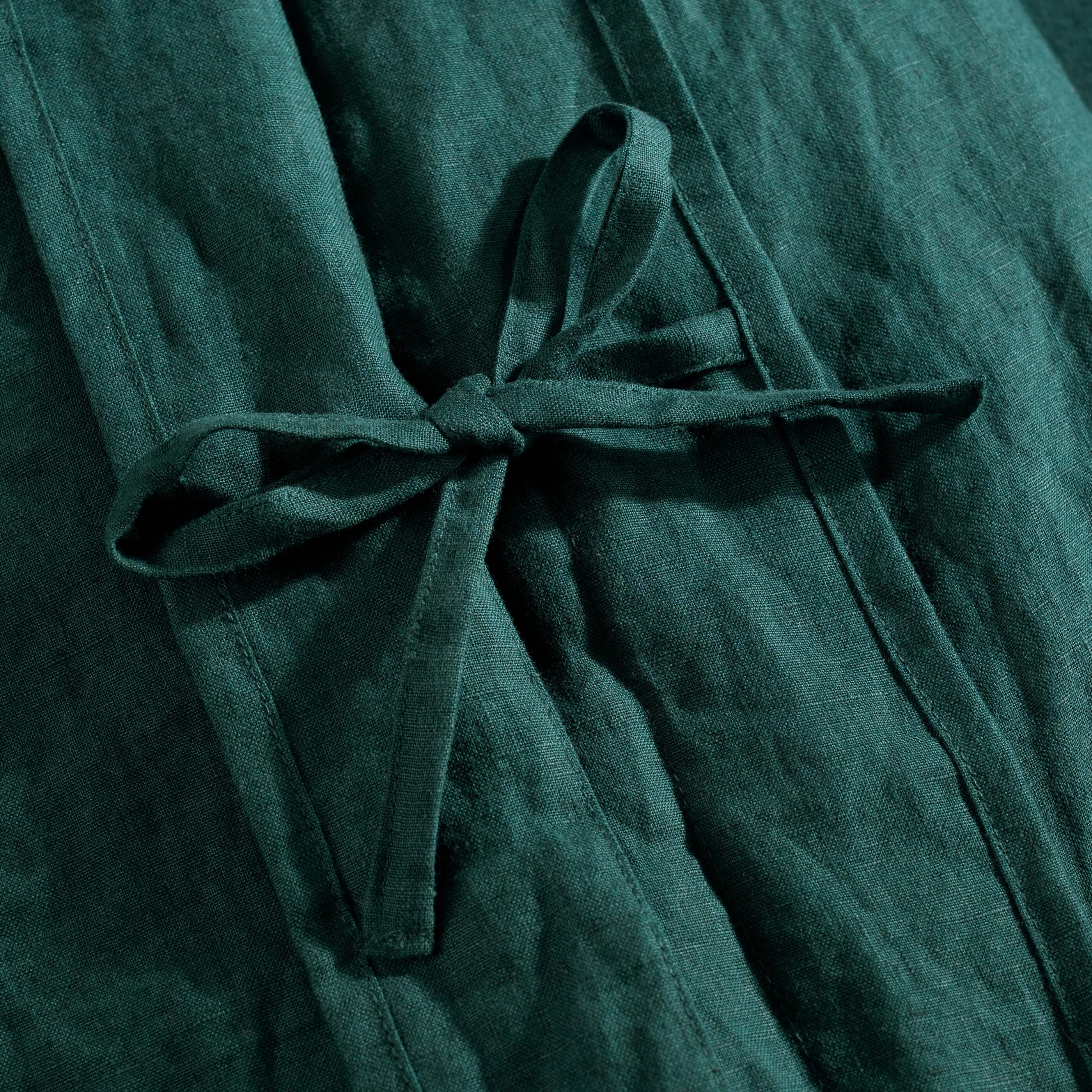 Dark Emerald French Linen Duvet Cover - Image 4