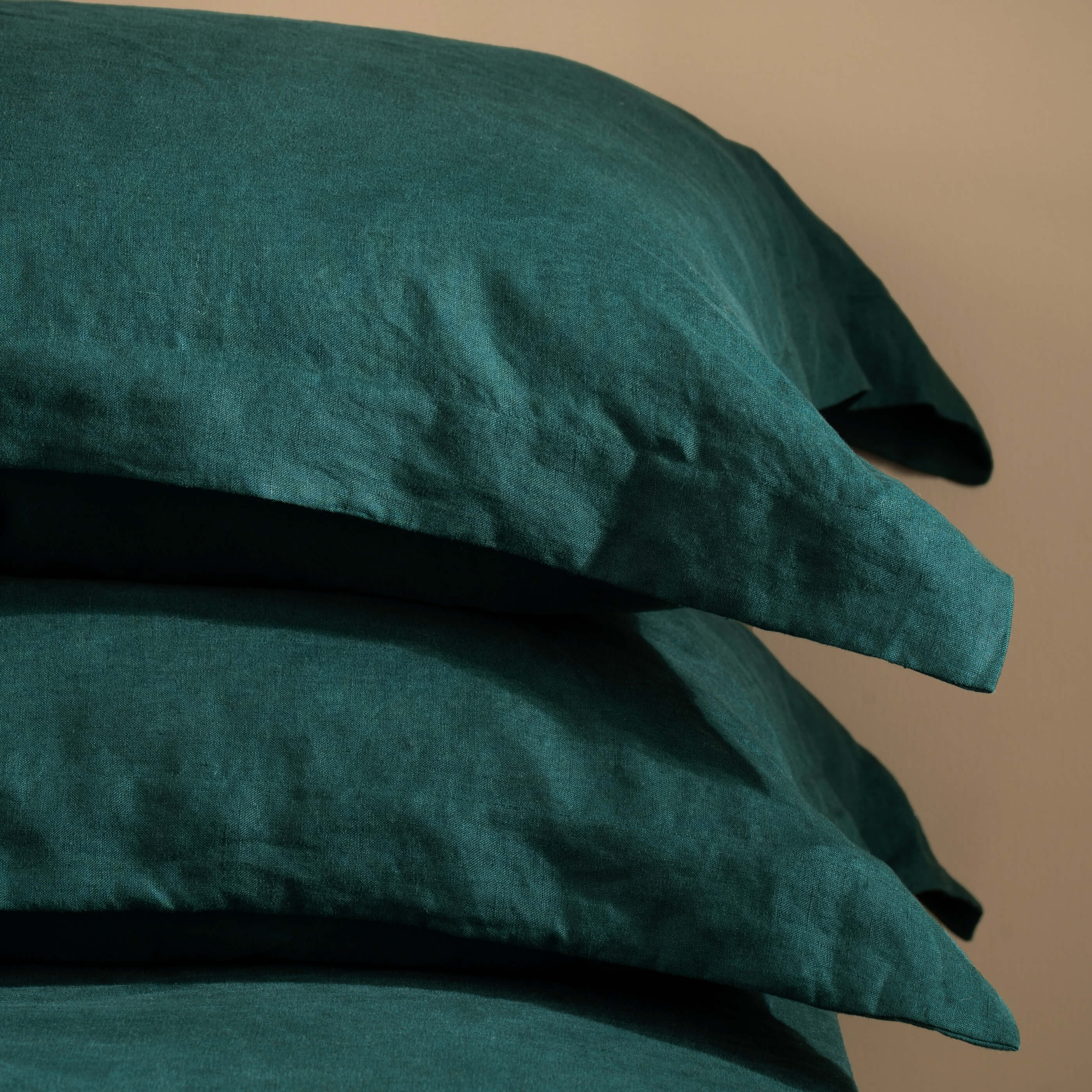 Dark Emerald French Linen Pillowcases - Image 4