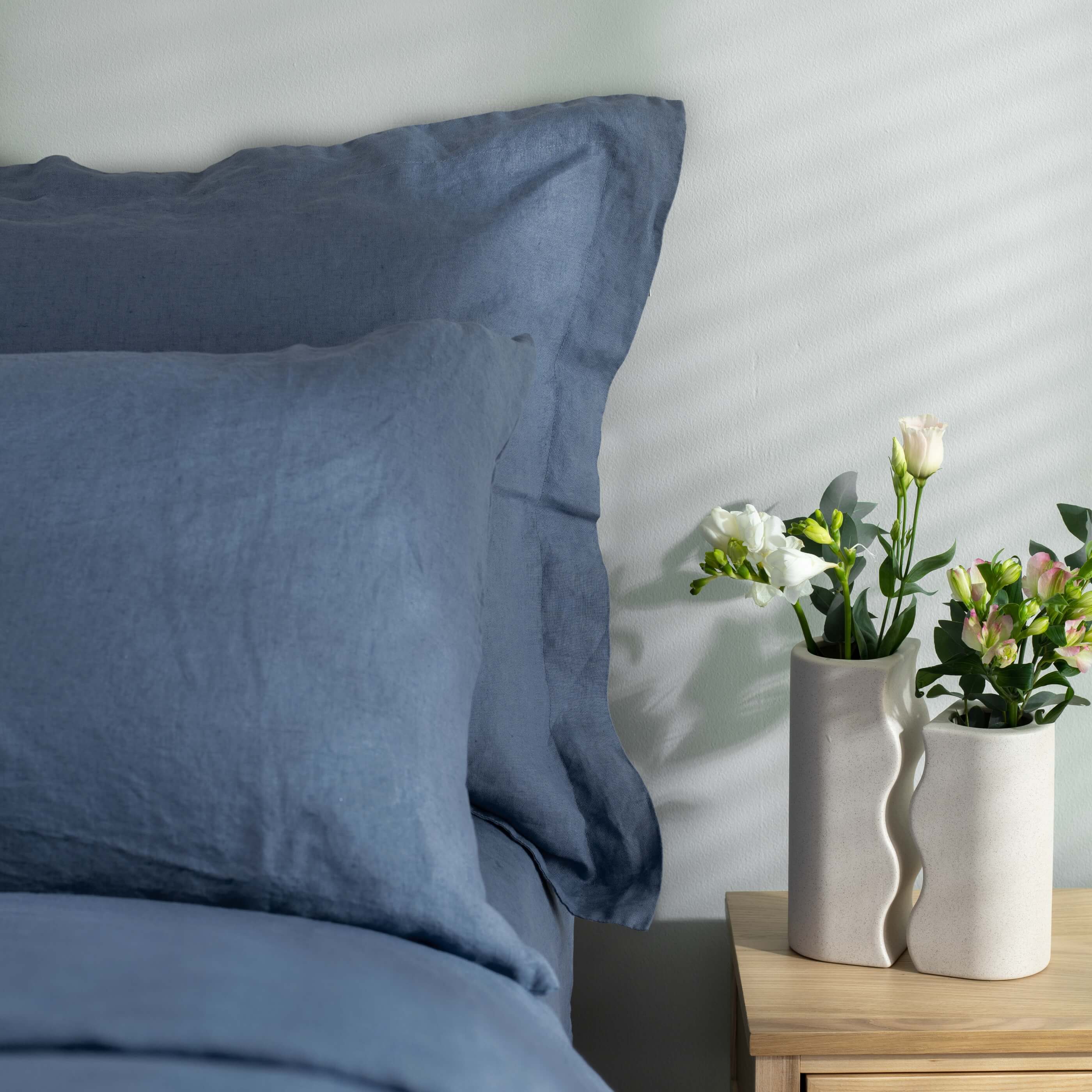 Denim Blue French Linen Bed Sets - Image 7