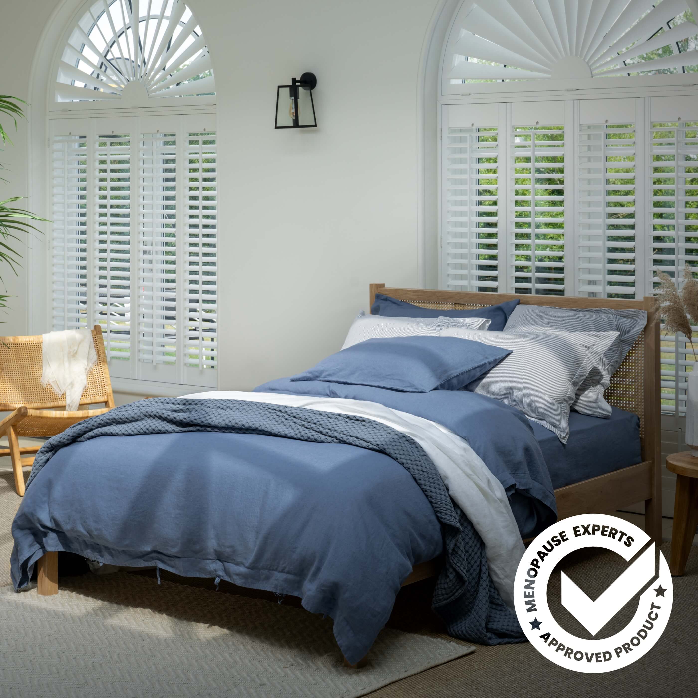 Denim Blue French Linen Bedding And Bed Sheets - Image 8