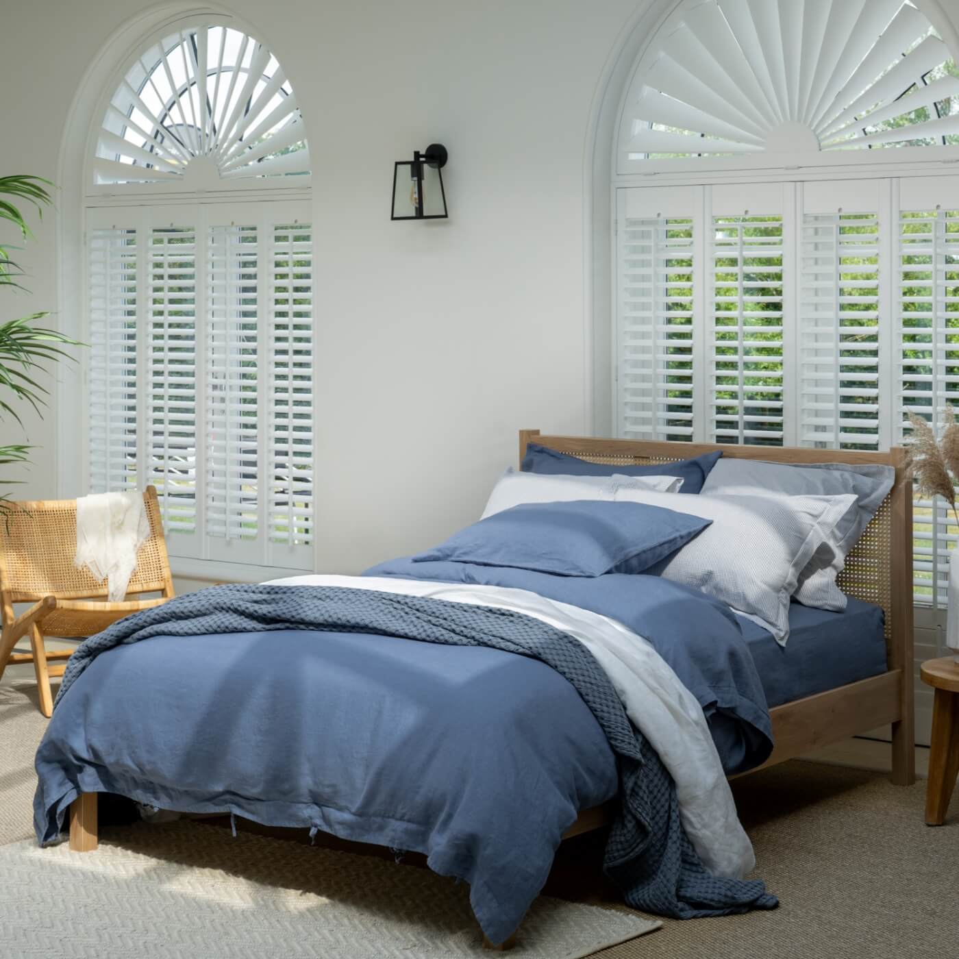Denim Blue French Linen 40cm Deep Fitted Sheets - Image 5