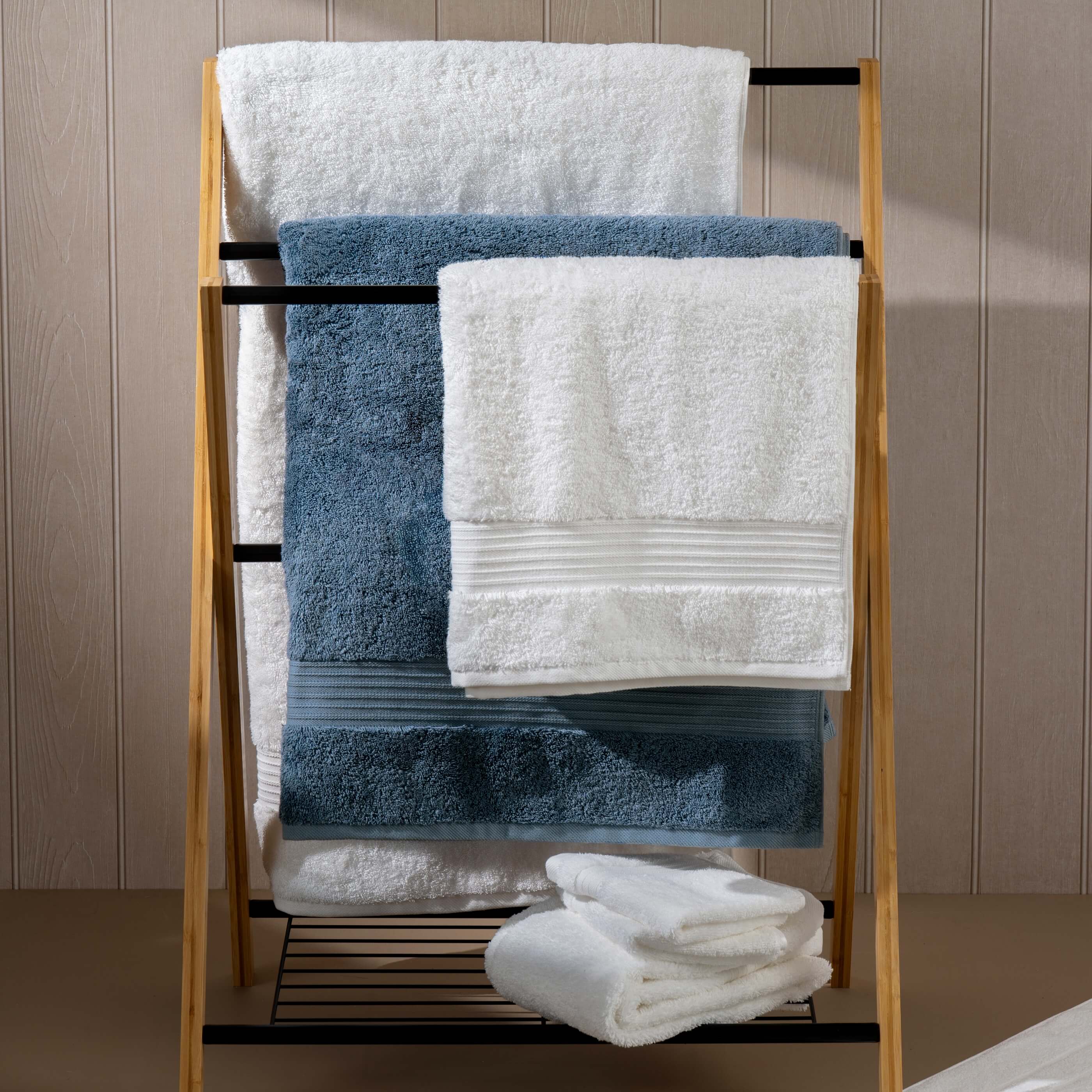 Dusky Blue Egyptian Cotton Towels - Image 6