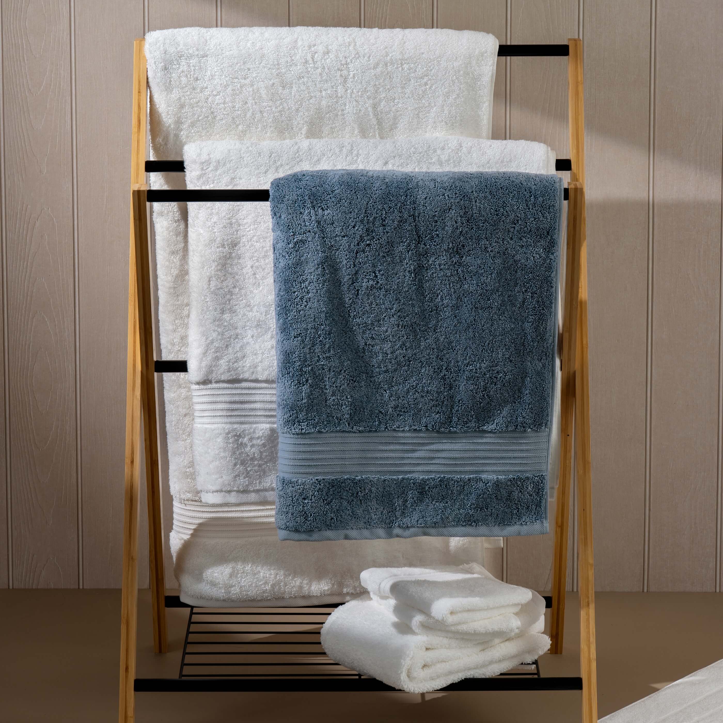 Dusky Blue Egyptian Cotton Towels - Image 5