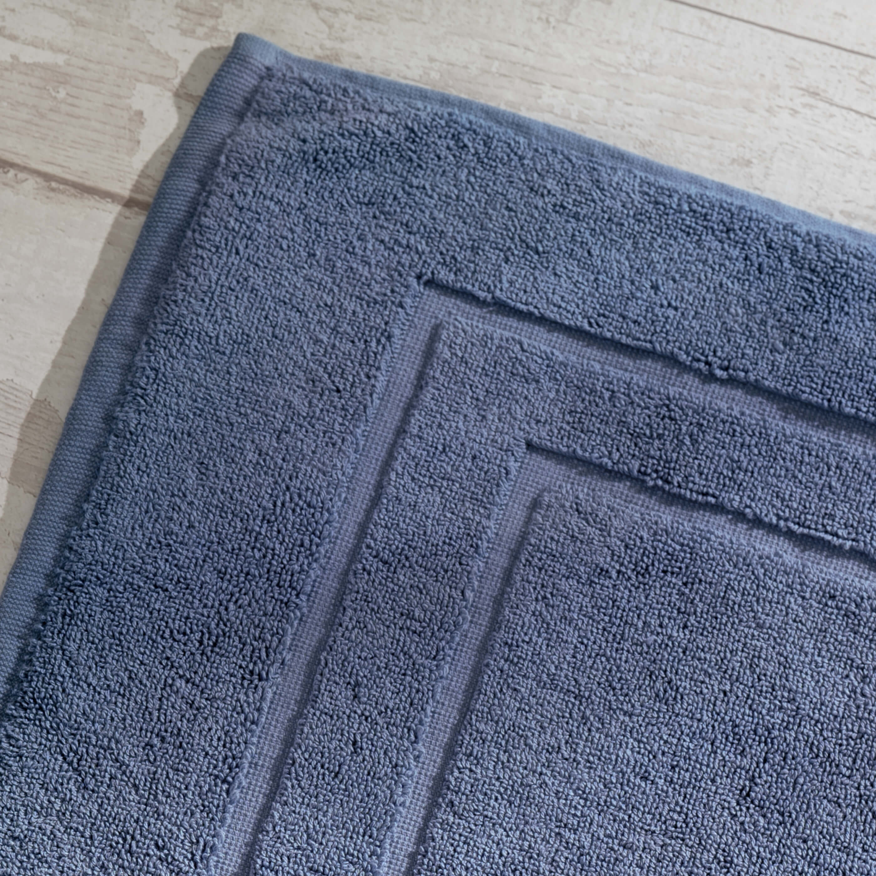 Dusky Blue Egyptian Cotton Bath Mat - Image 2