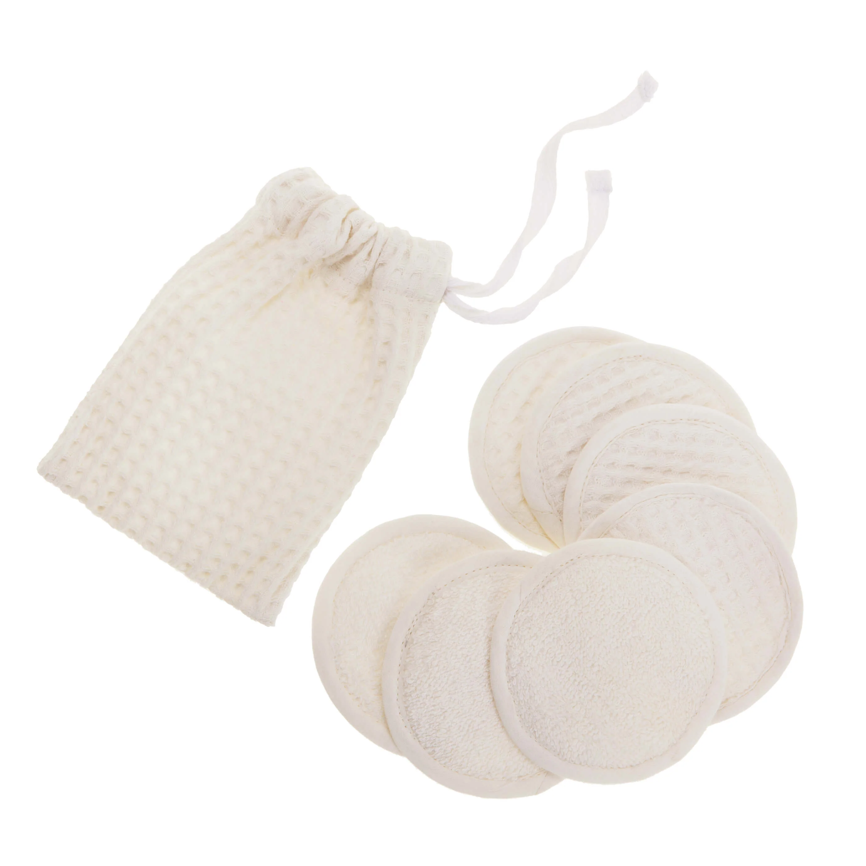 Ecru Waffle Cotton Re-Usable Face Pads - Image 4