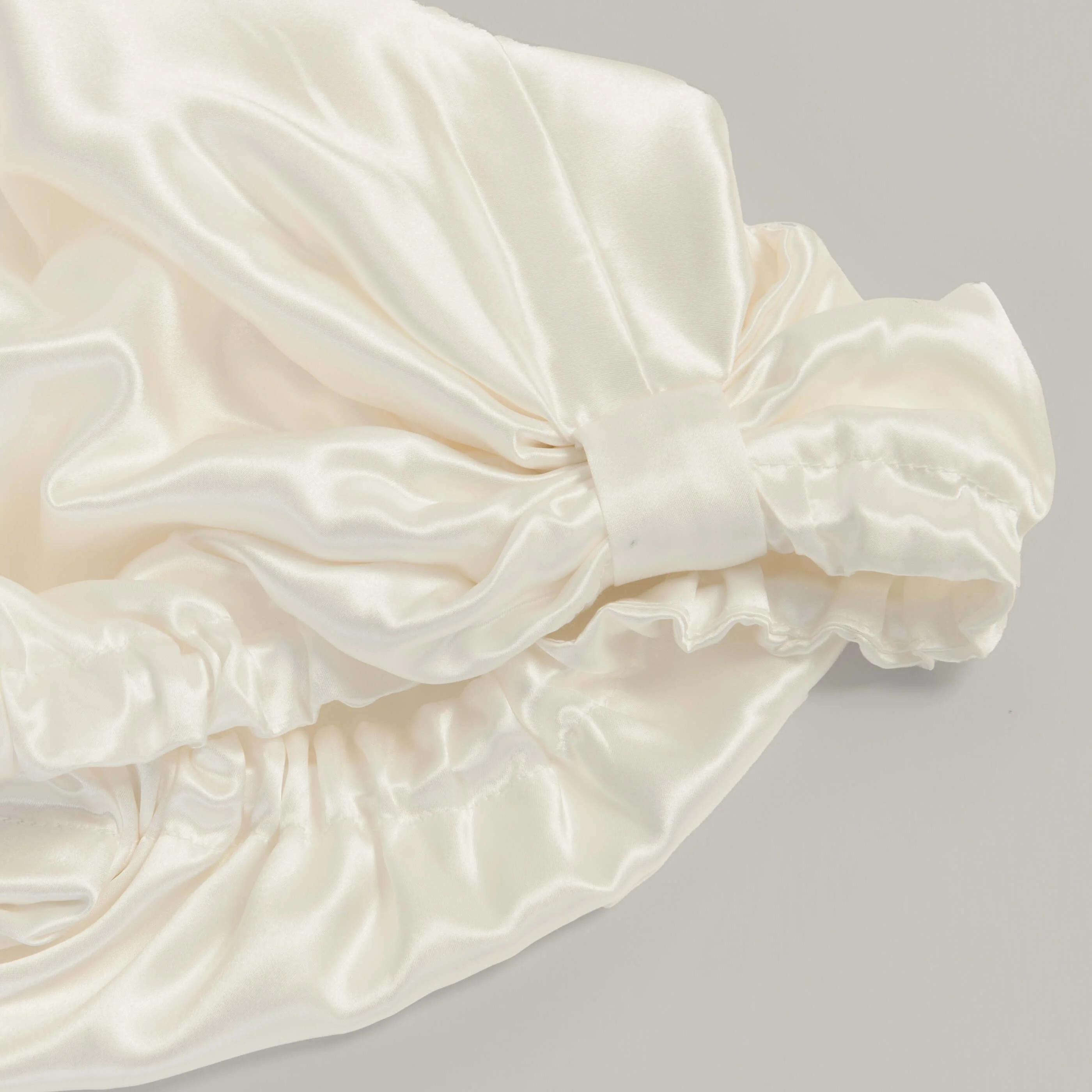Ivory Pure Mulberry Silk Hair Wrap - Image 3