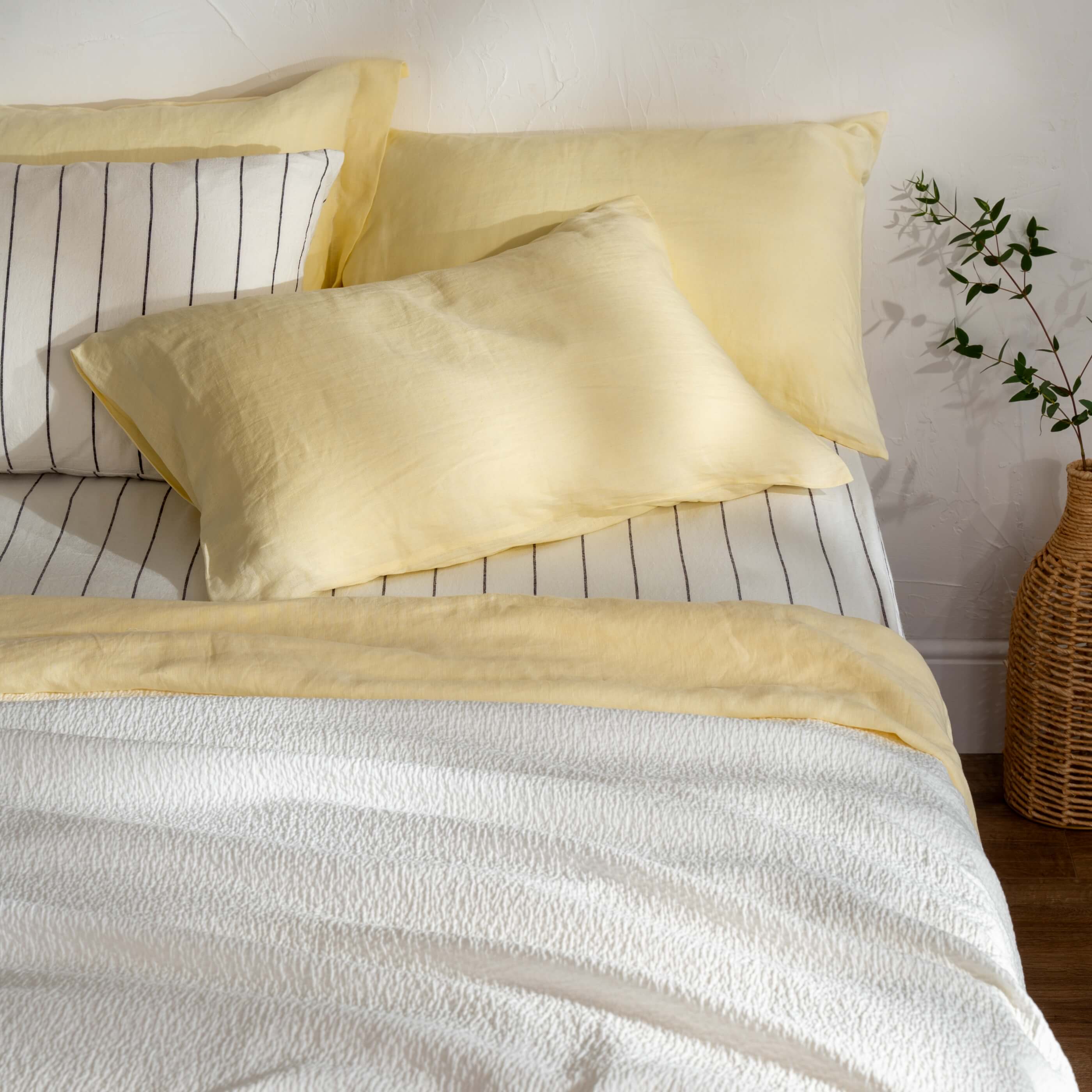 Lemon Yellow French Linen Bedding And Bed Sheets - Image 7