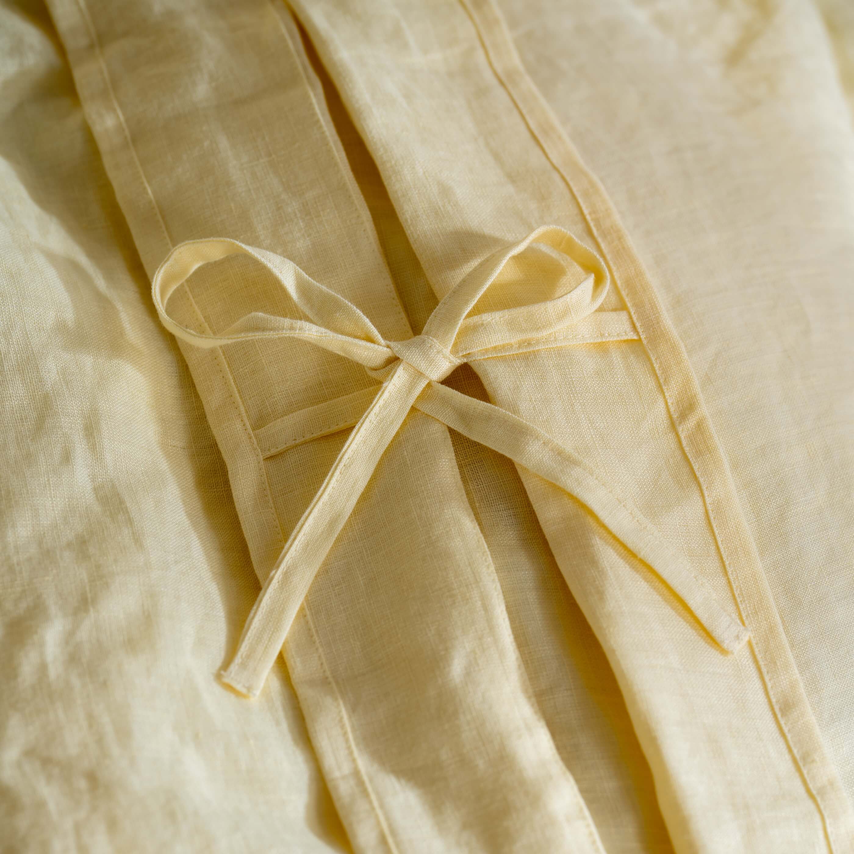 Lemon Yellow French Linen 40cm Deep Fitted Sheets - Image 6