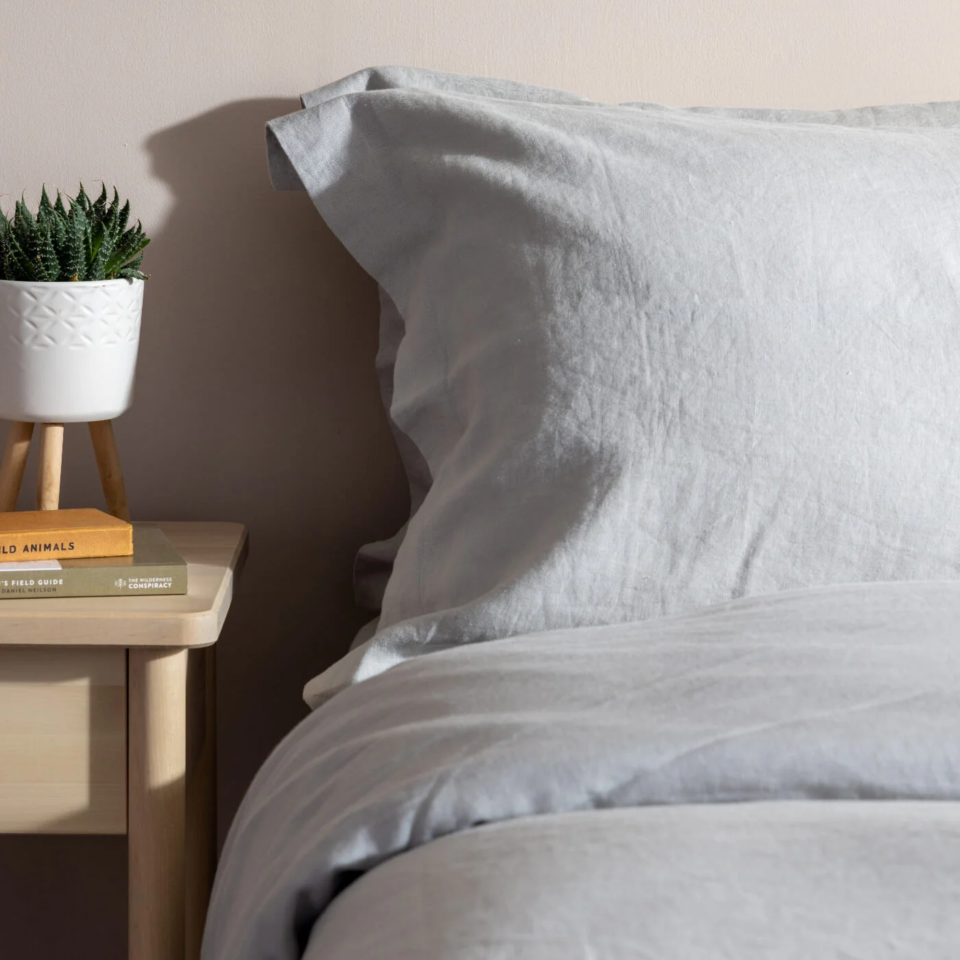 Light Grey French Linen Bed Set - Image 17