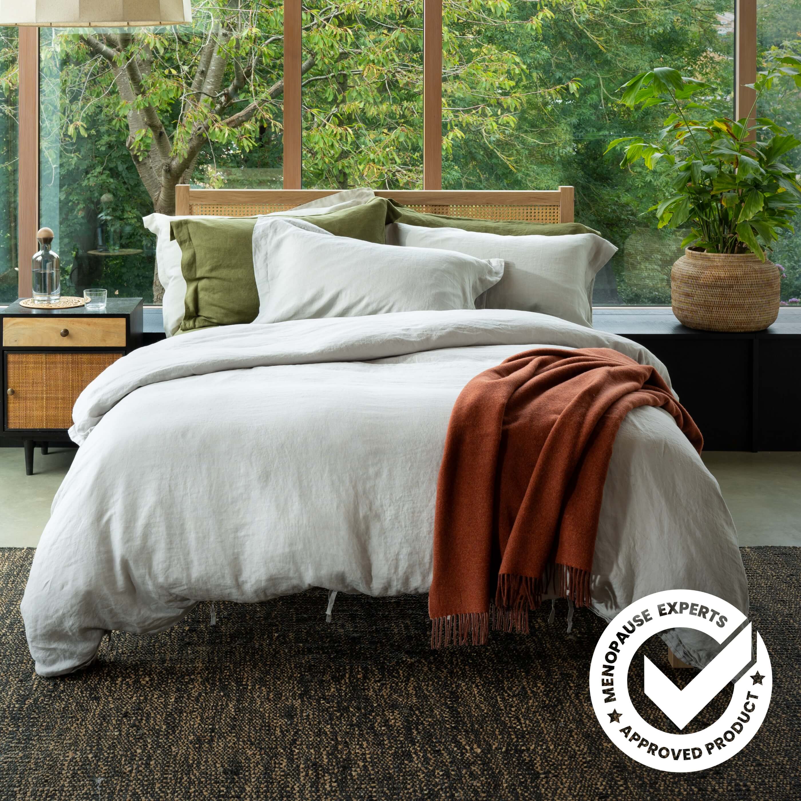 Light Grey French Linen Bedding And Bed Sheets - Image 8