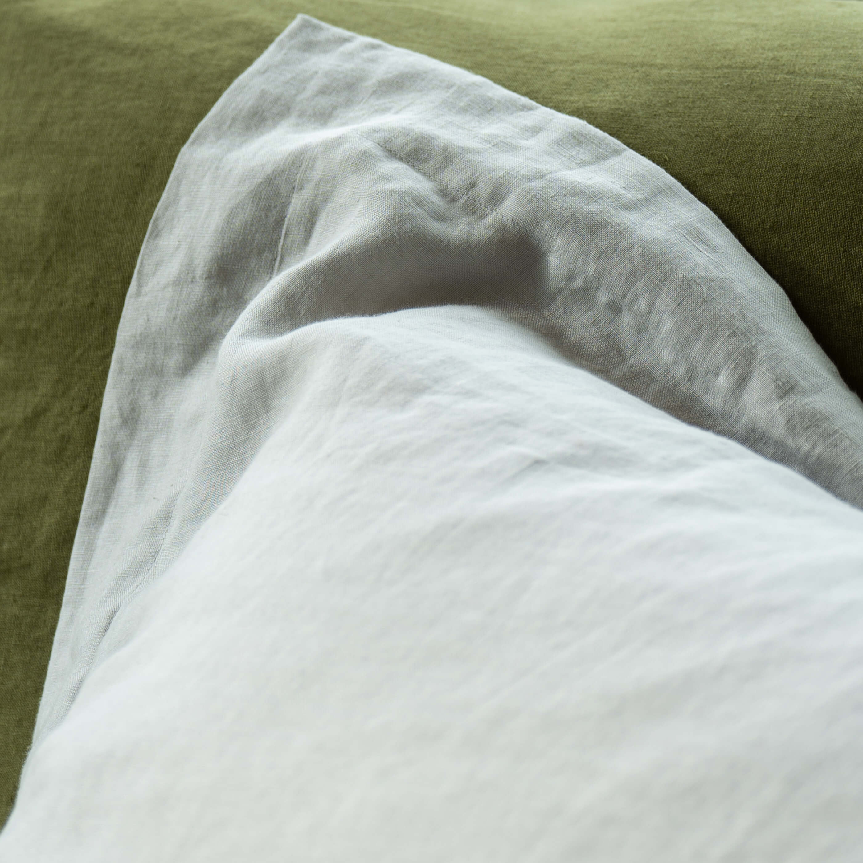 Light Grey French Linen Bedding And Bed Sheets - Image 4