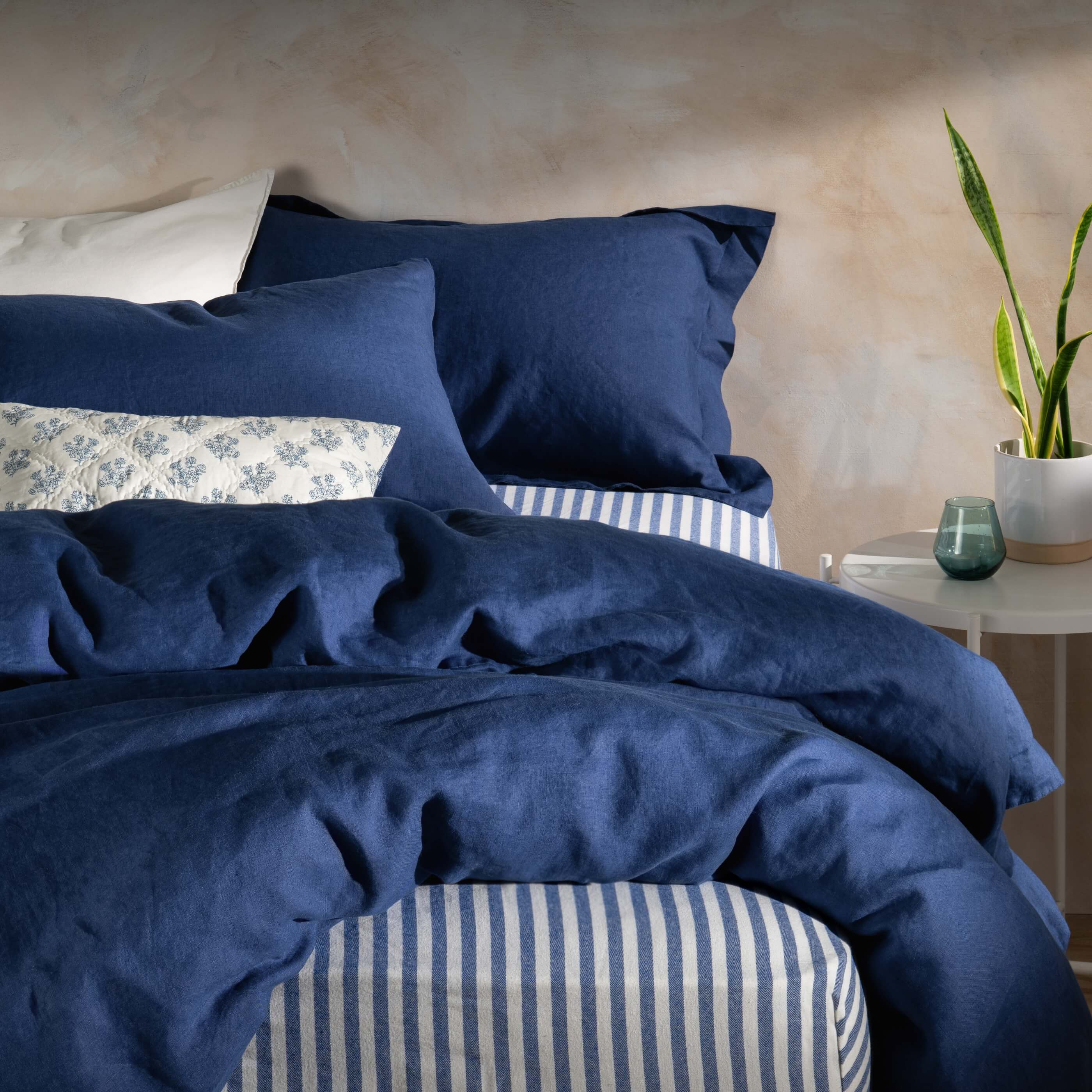 Mediterranean Blue French Linen Pillowcases - Image 3