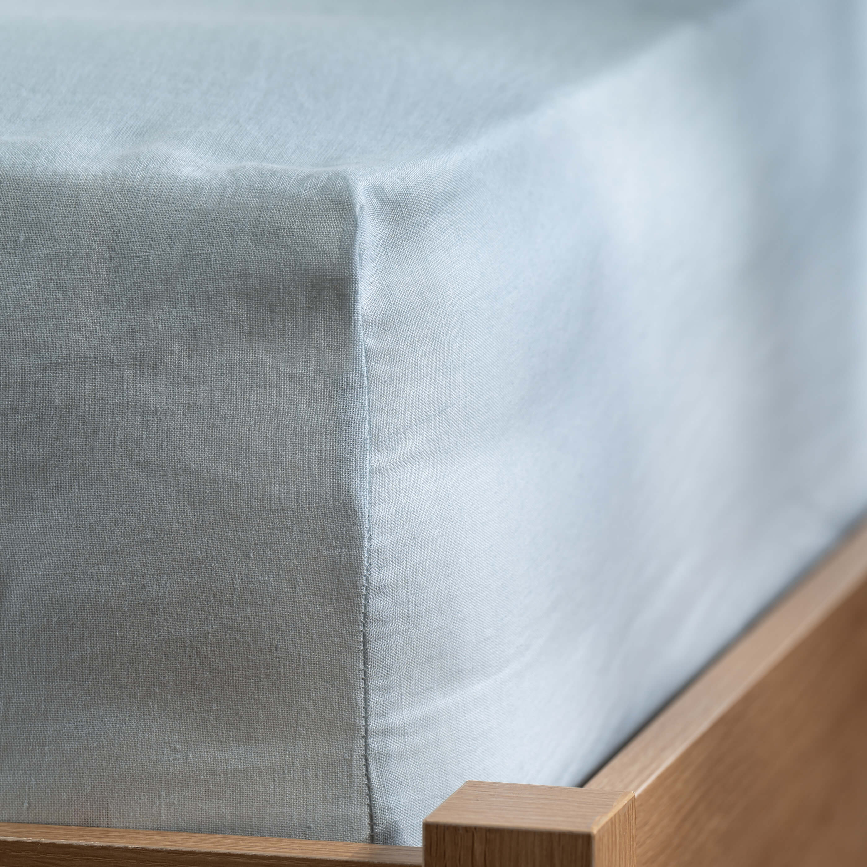 Mineral Blue French Linen Bedding And Bed Sheets - Image 5