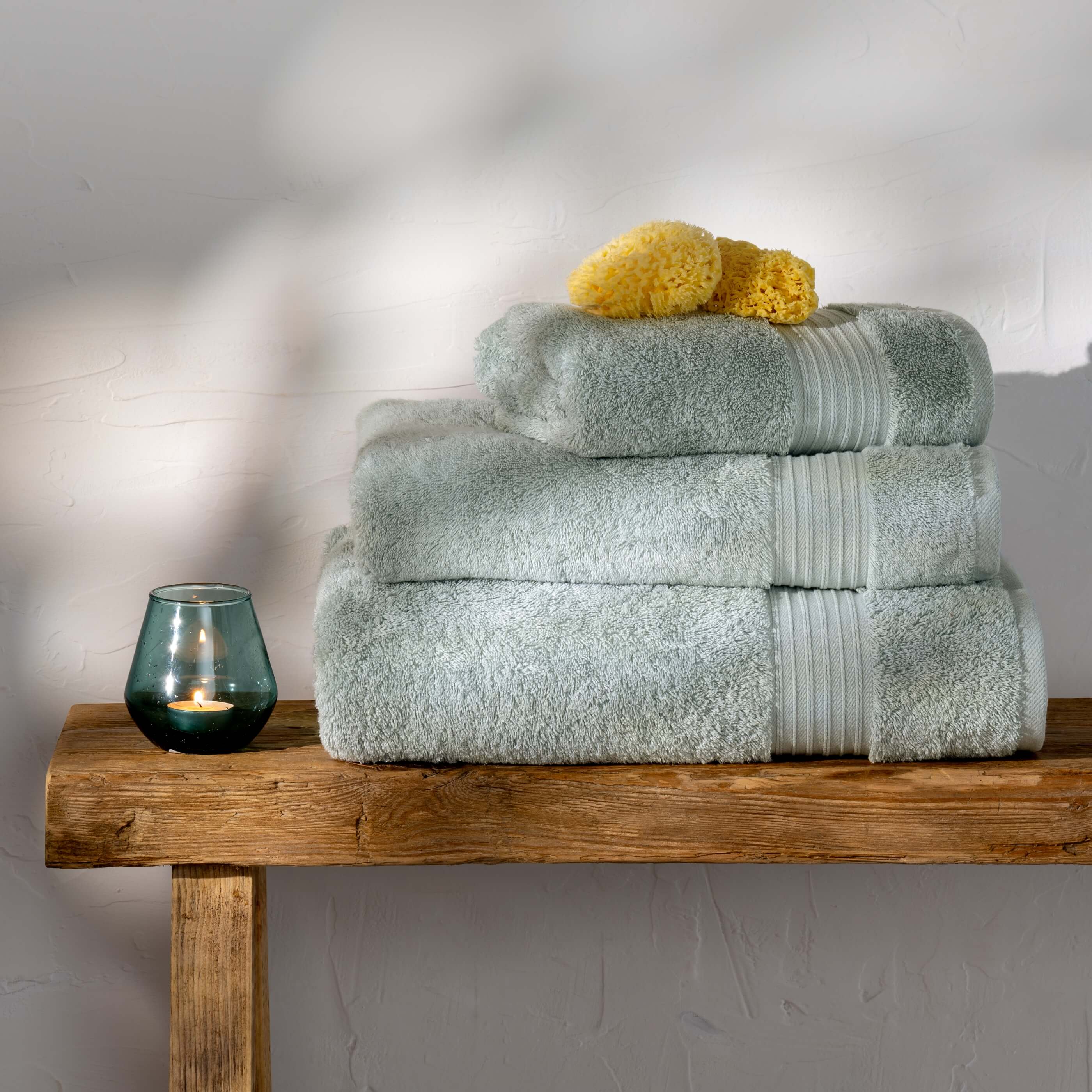 Mineral Blue Egyptian Cotton Hand Towel - Image 2