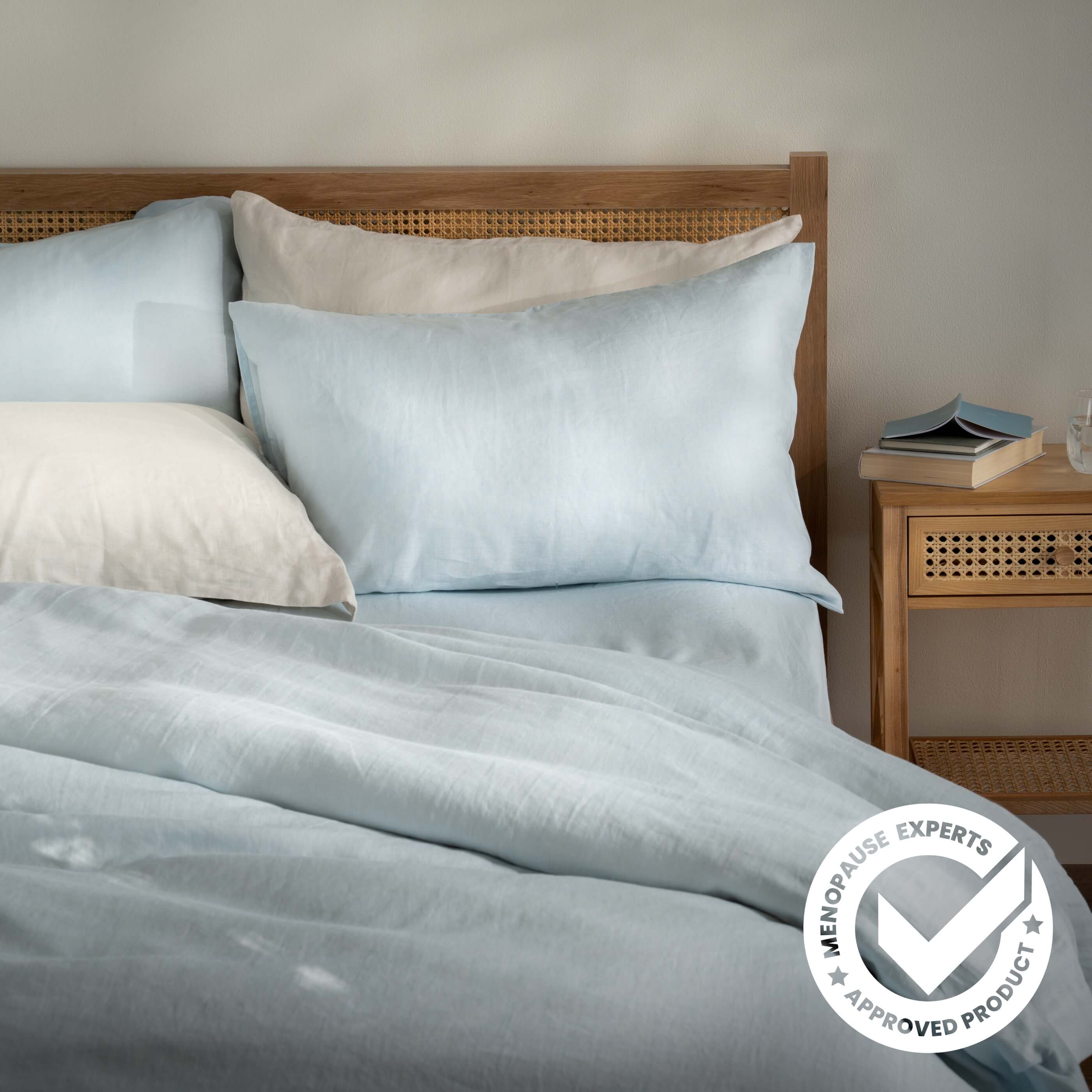 Mineral Blue French Linen Bedding And Bed Sheets - Image 7