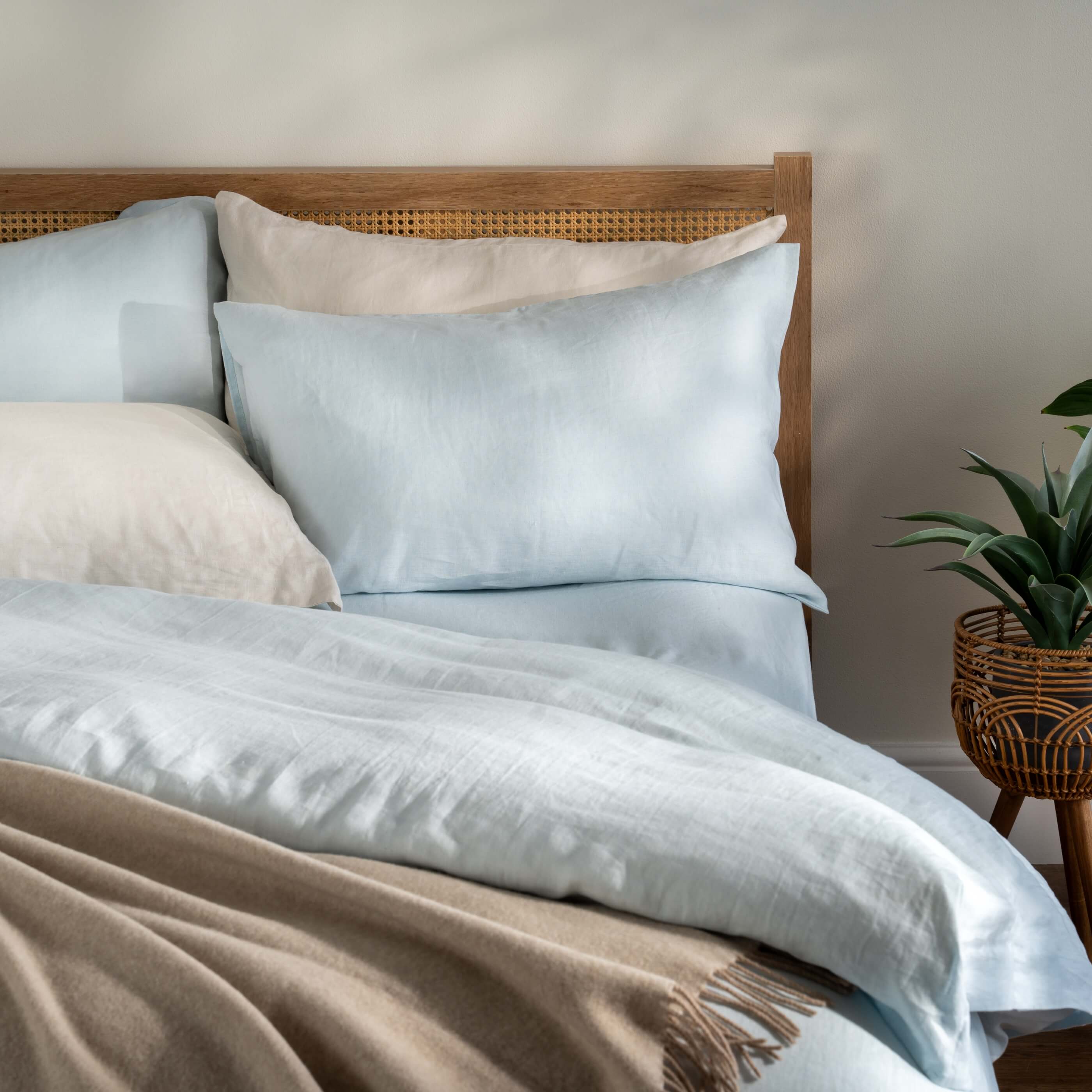 Mineral Blue French Linen Pillowcases - Image 4