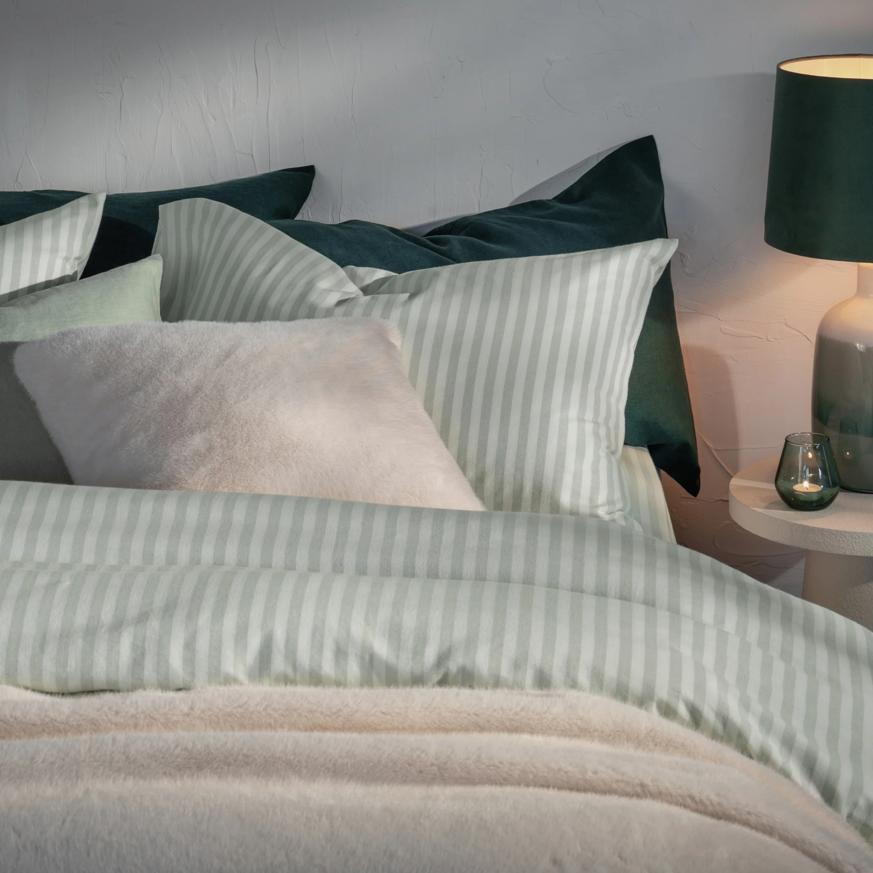 Misty Green Herringbone Bedding & Bed Sheets - Image 4