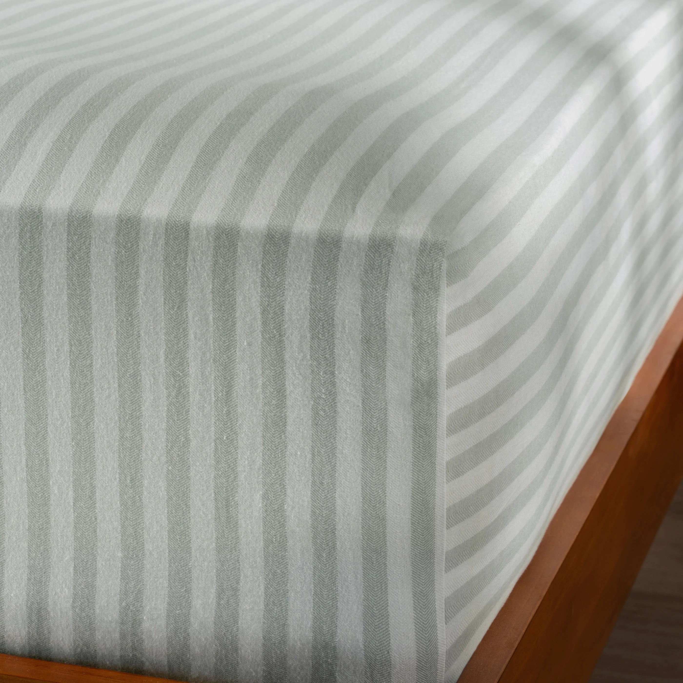 Misty Green Herringbone Bedding & Bed Sheets - Image 6