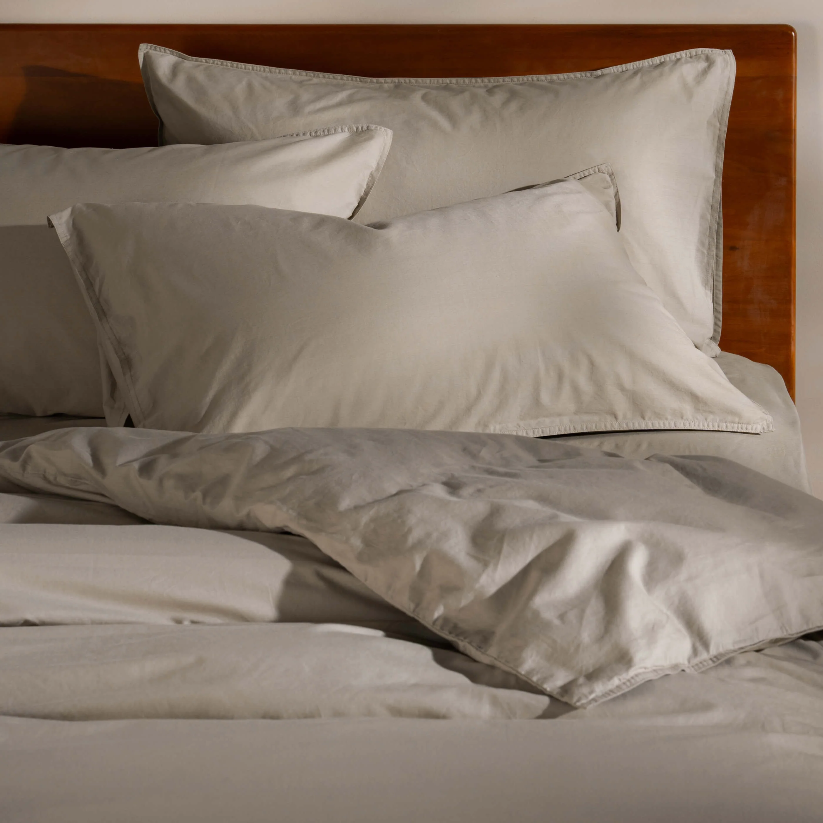 Mocha Stonewashed Cotton Pillowcases - Image 4