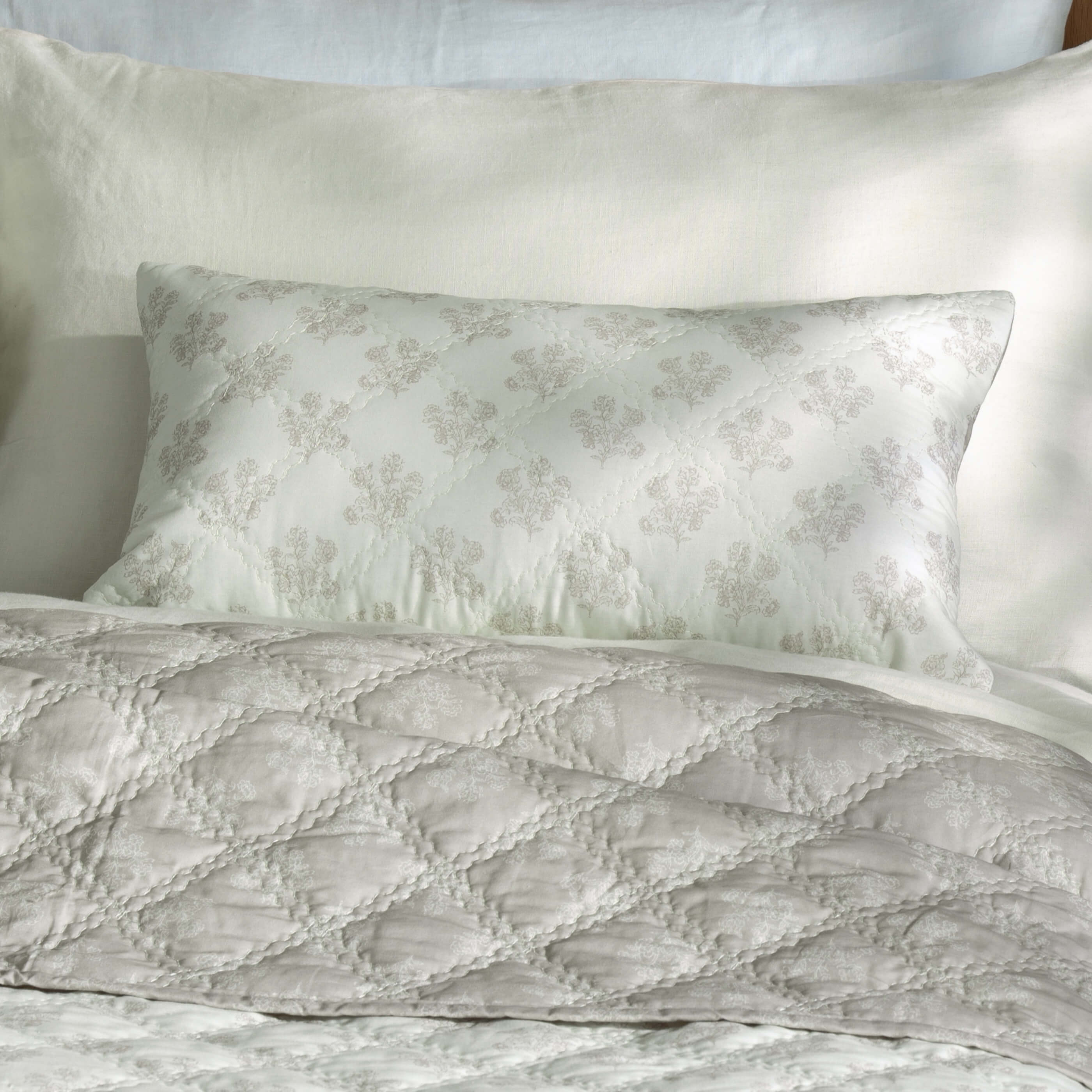 Natural Reversible Floral Print Bedspreads - Image 4