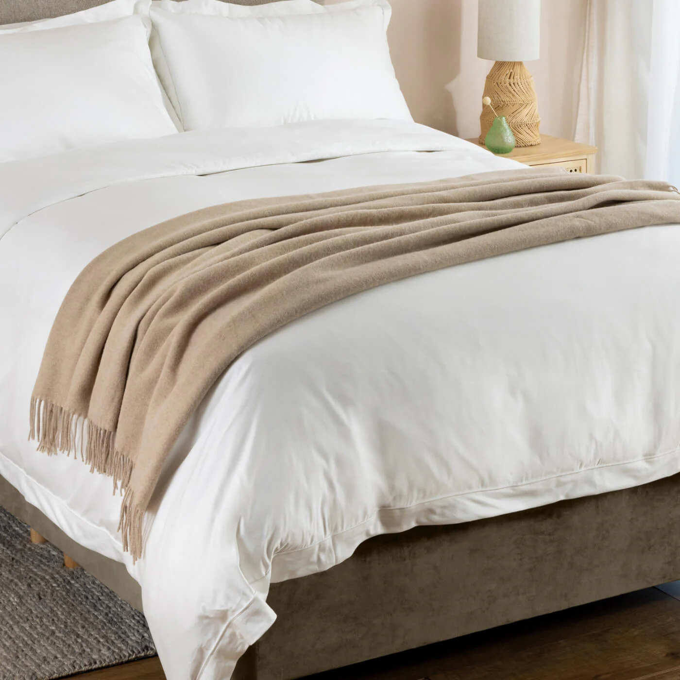 Natural Wool With Cashmere Throw - Image 4