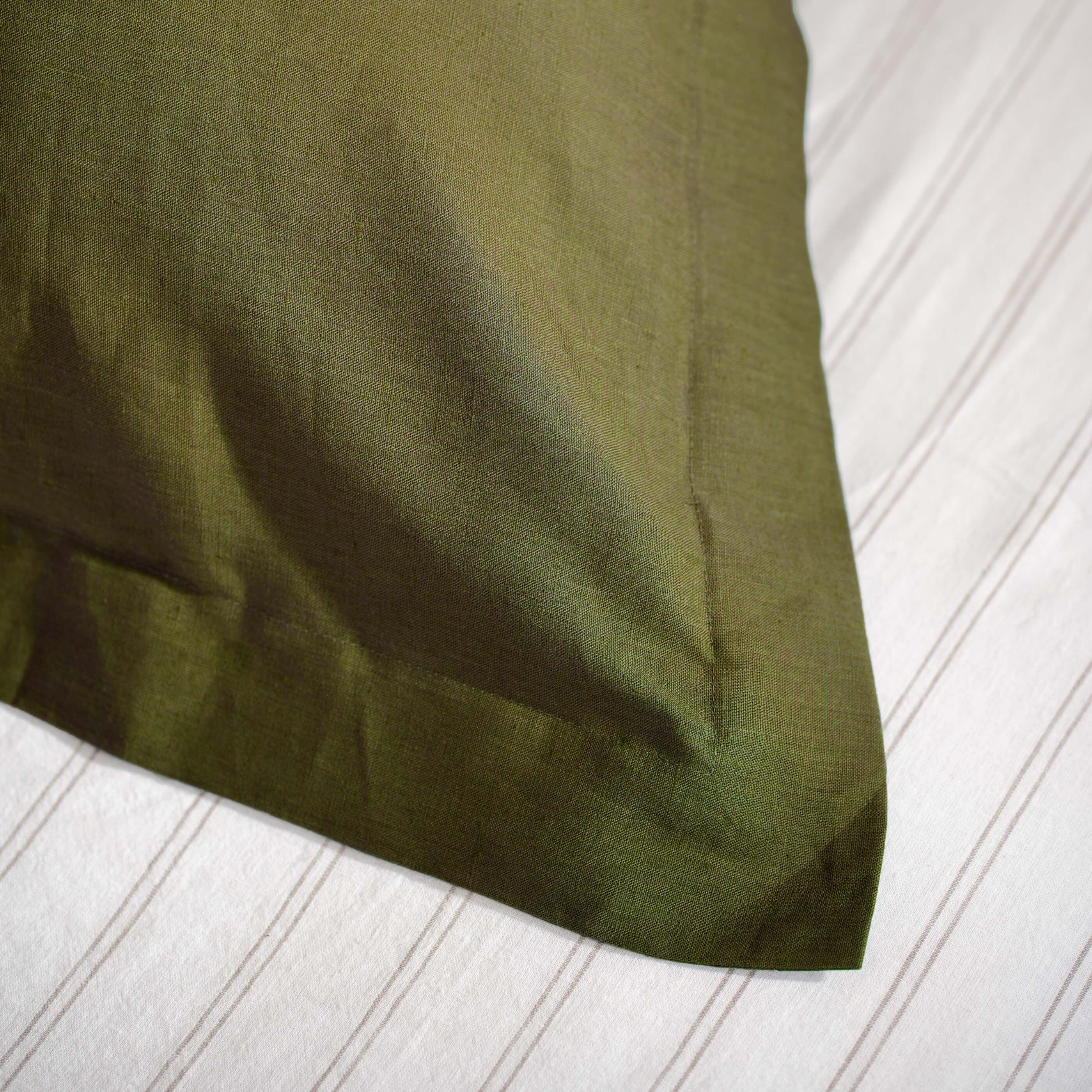 Olive Green French Linen Bed Sets - Image 5