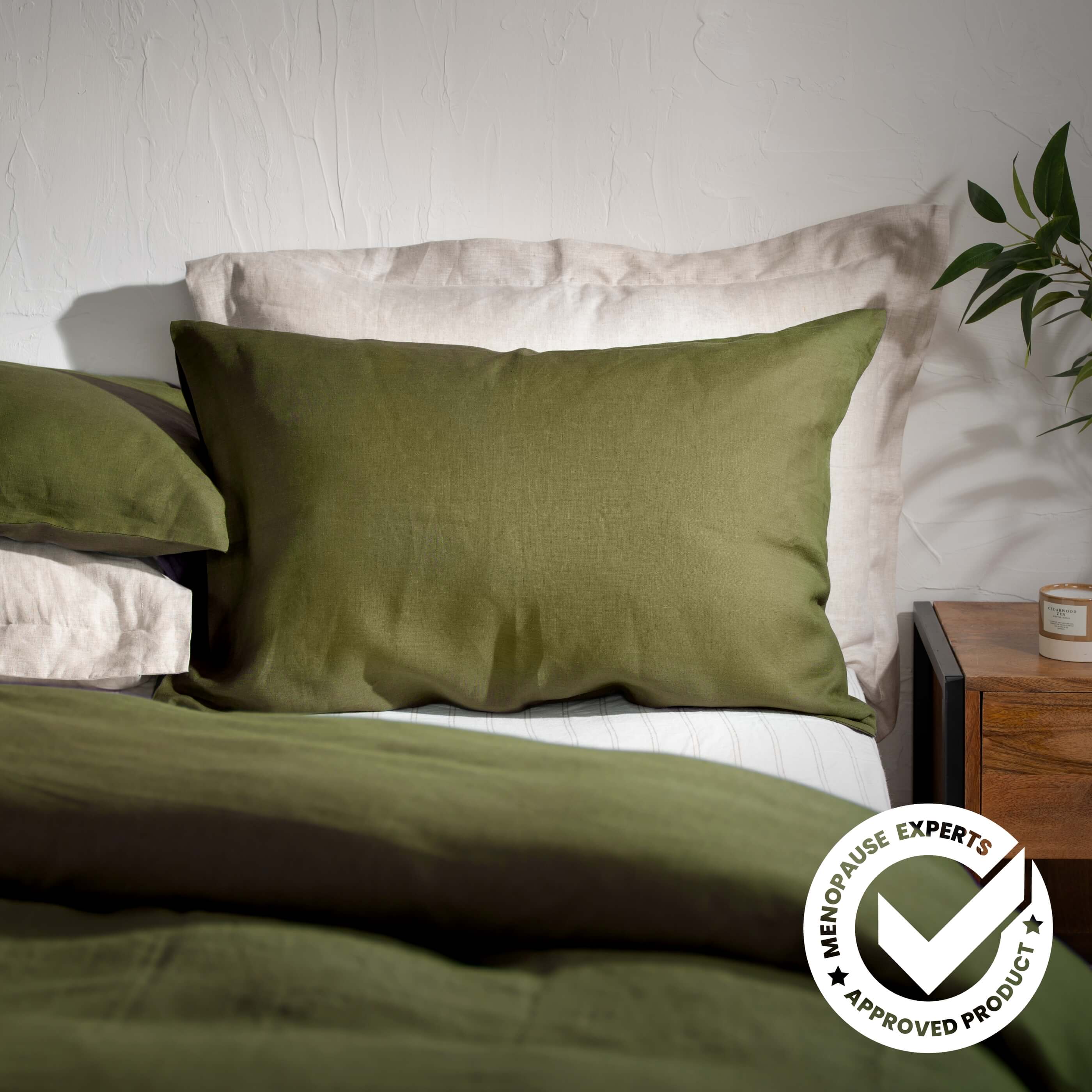 Olive Green French Linen Bedding And Bed Sheets - Image 8