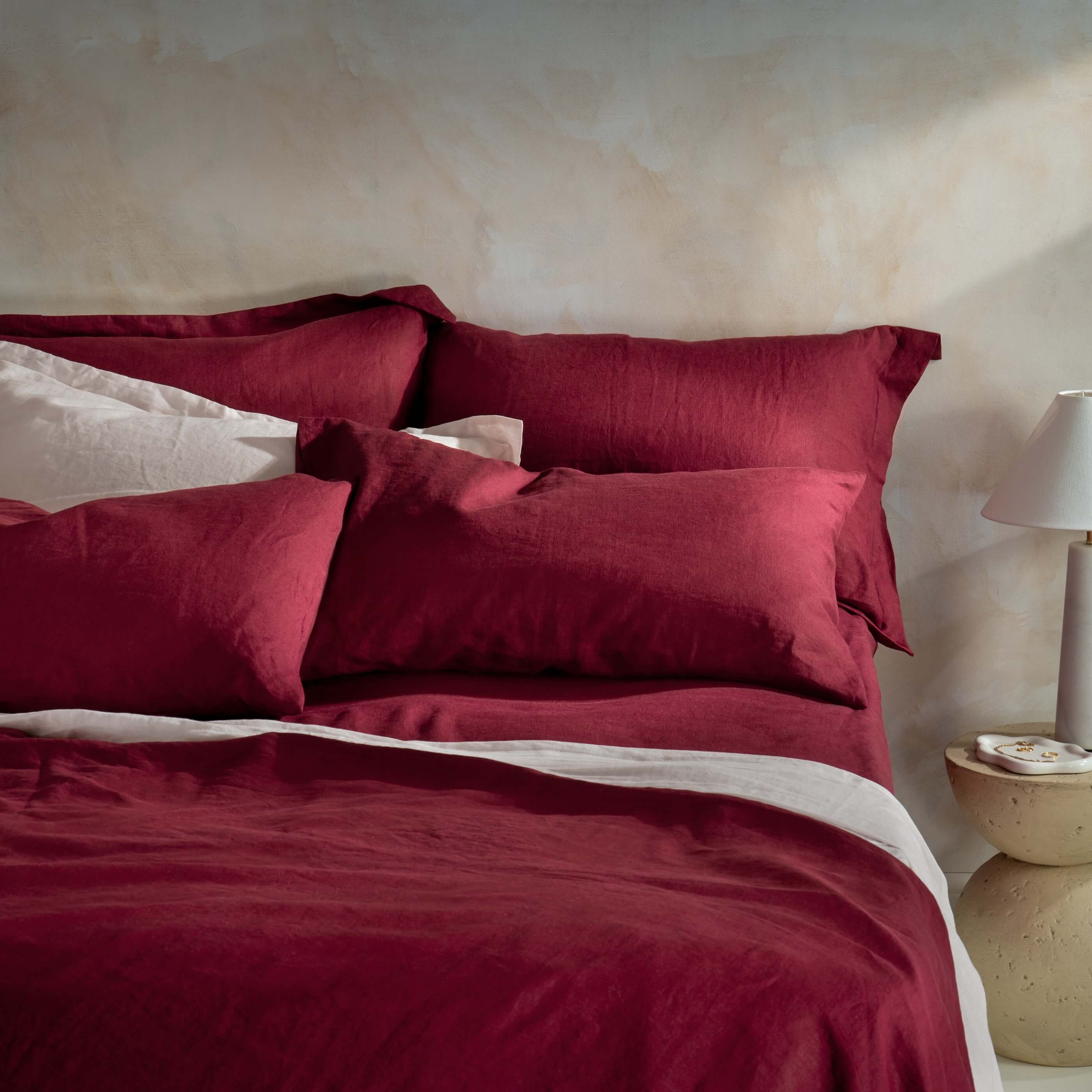 Raspberry French Linen 40cm Deep Fitted Sheets - Image 4