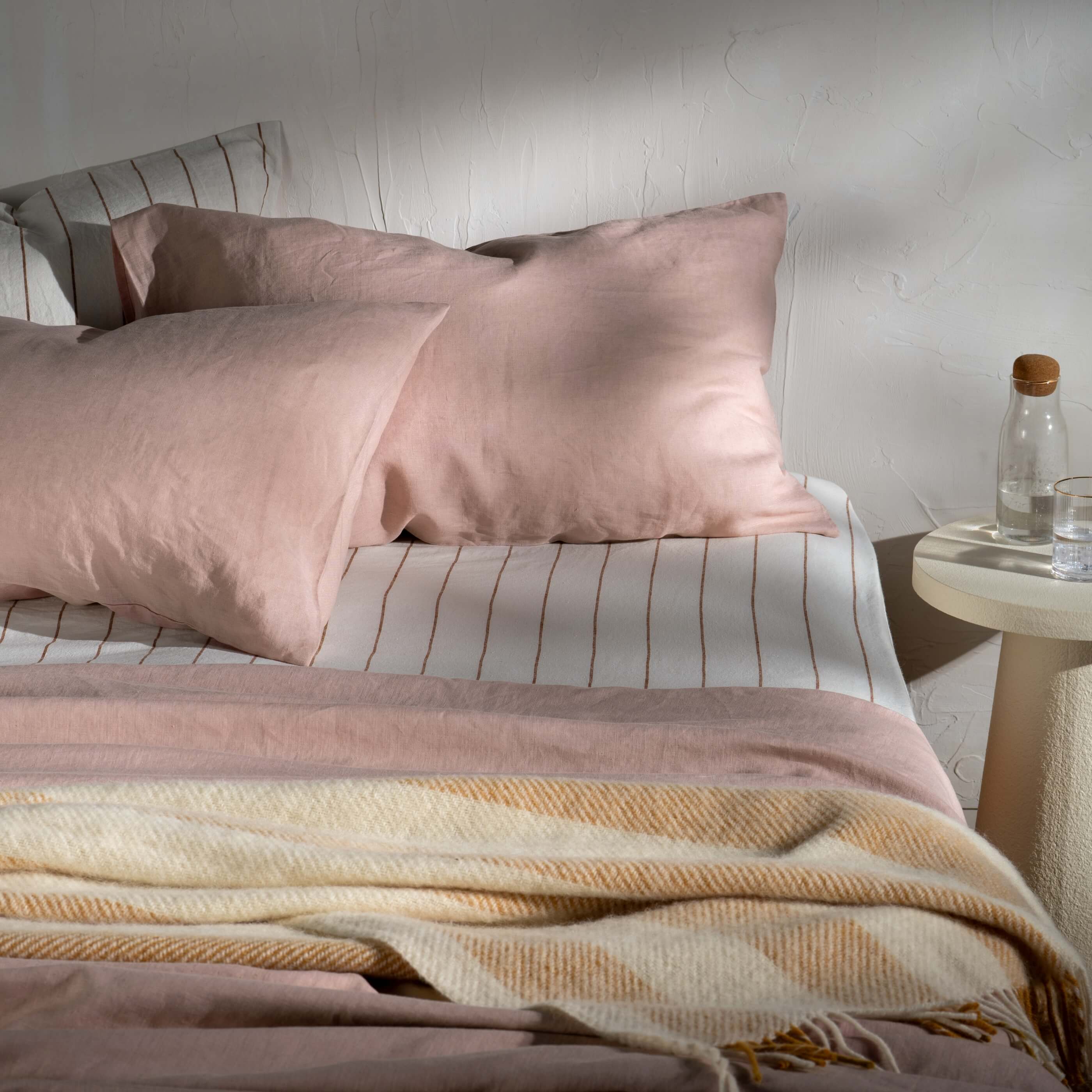 Soft Pink French Linen Bedding and Bed Sheets - Image 3