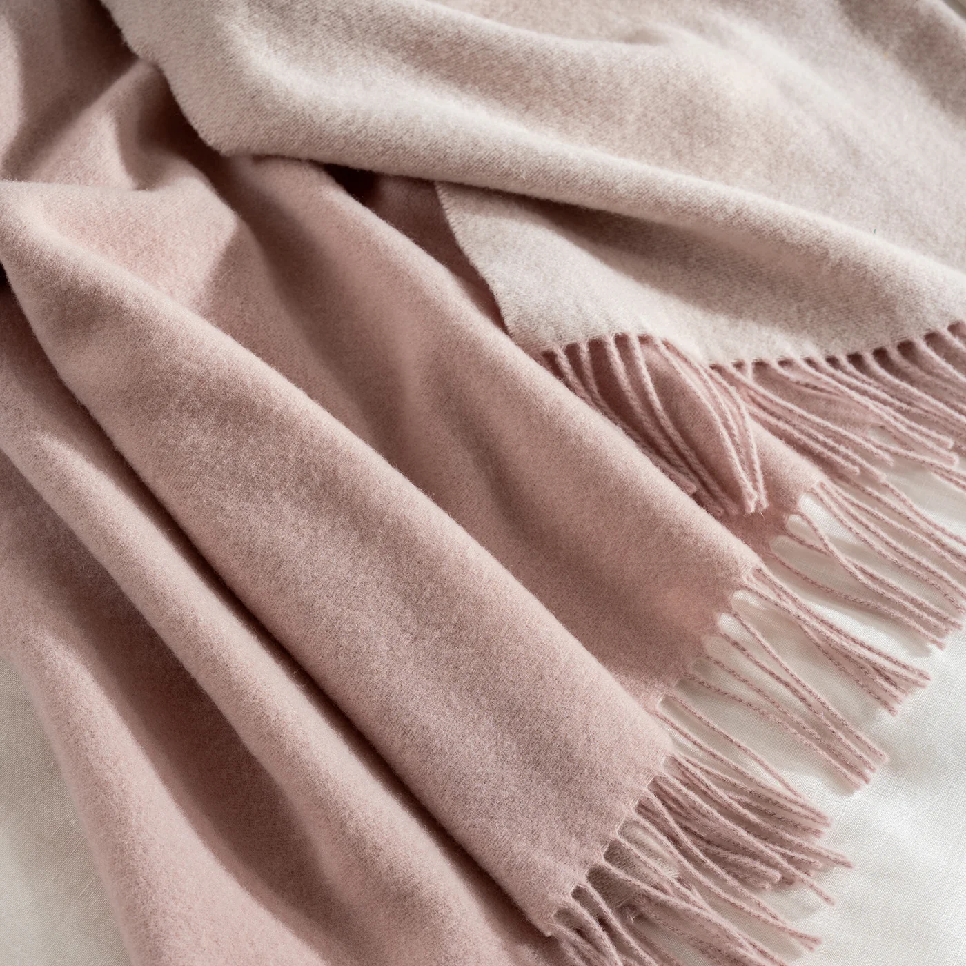 Soft Pink Wool With Cashmere Throw - Image 3