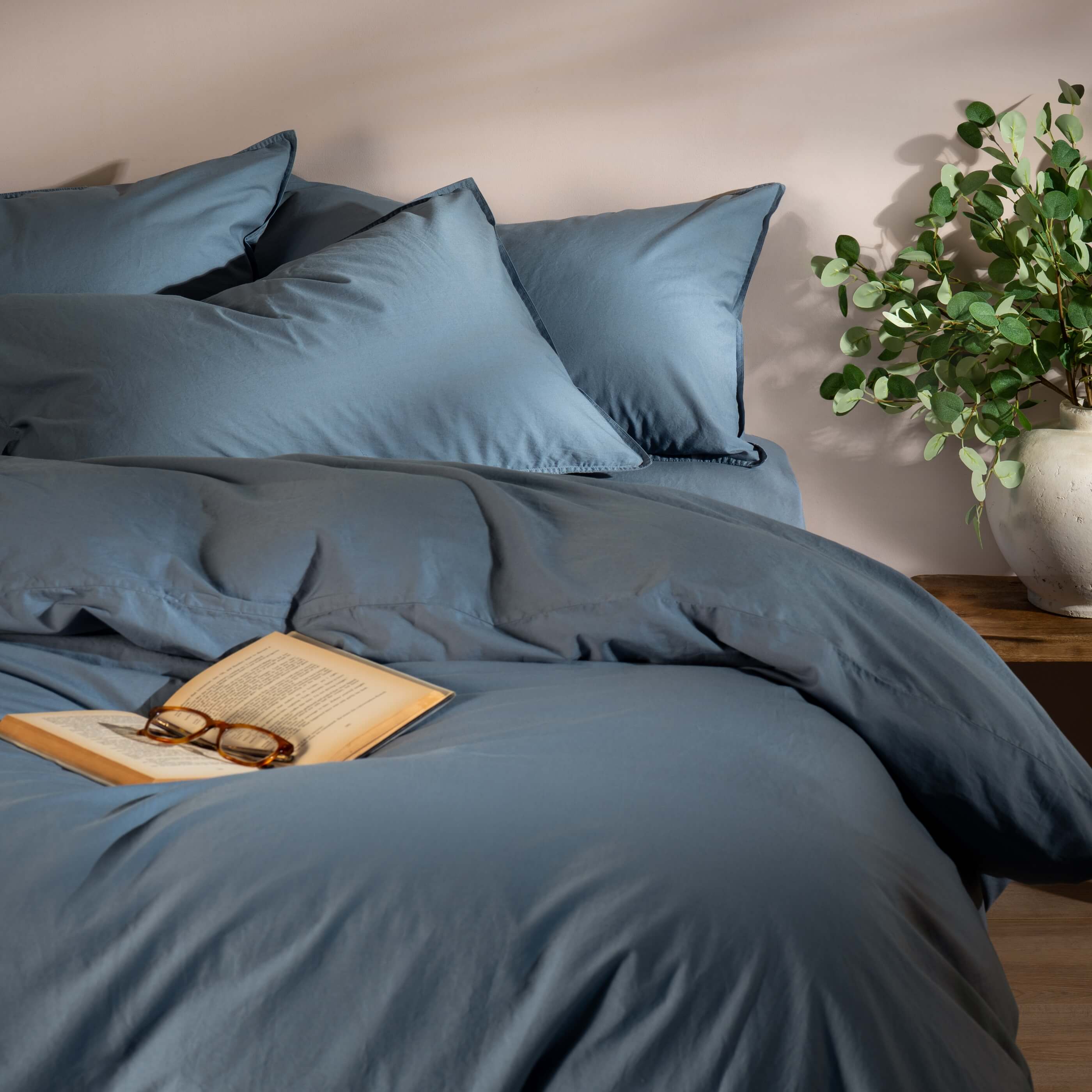 Storm Blue Stonewashed Cotton Pillowcases - Image 3
