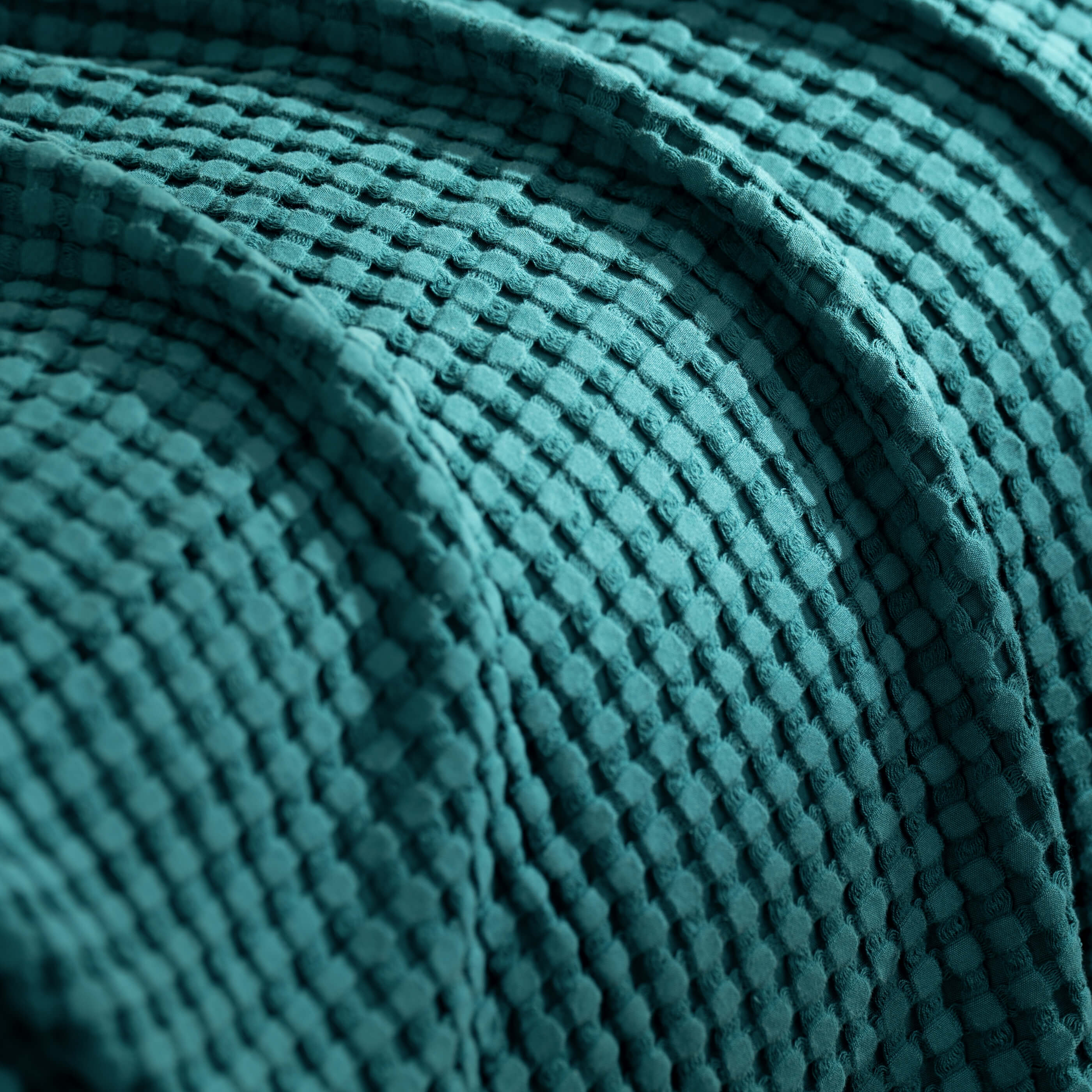 Teal Waffle Bedspread - Image 3