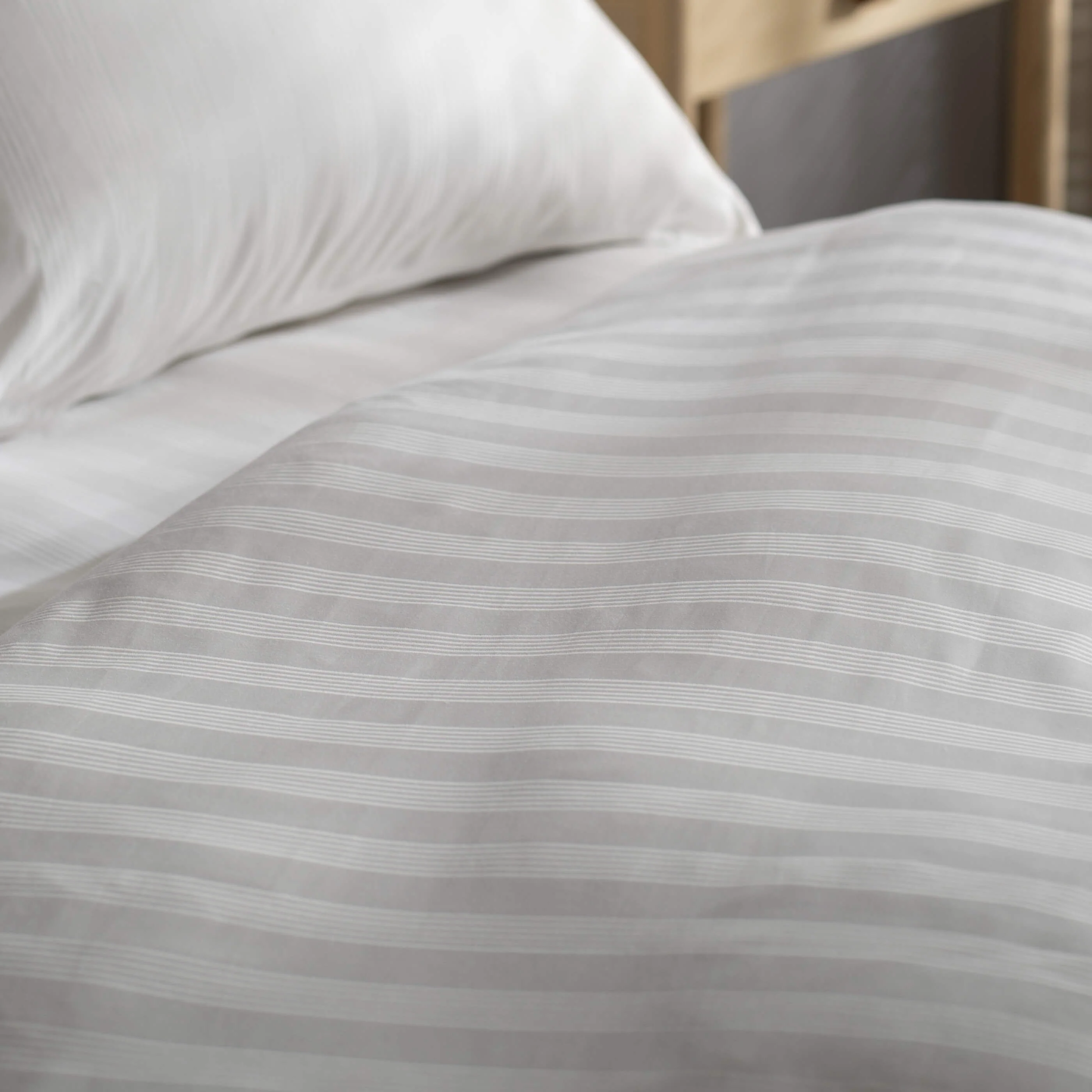 White 400 Thread Count Cotton Dobby Stripe Pillowcases - Image 5