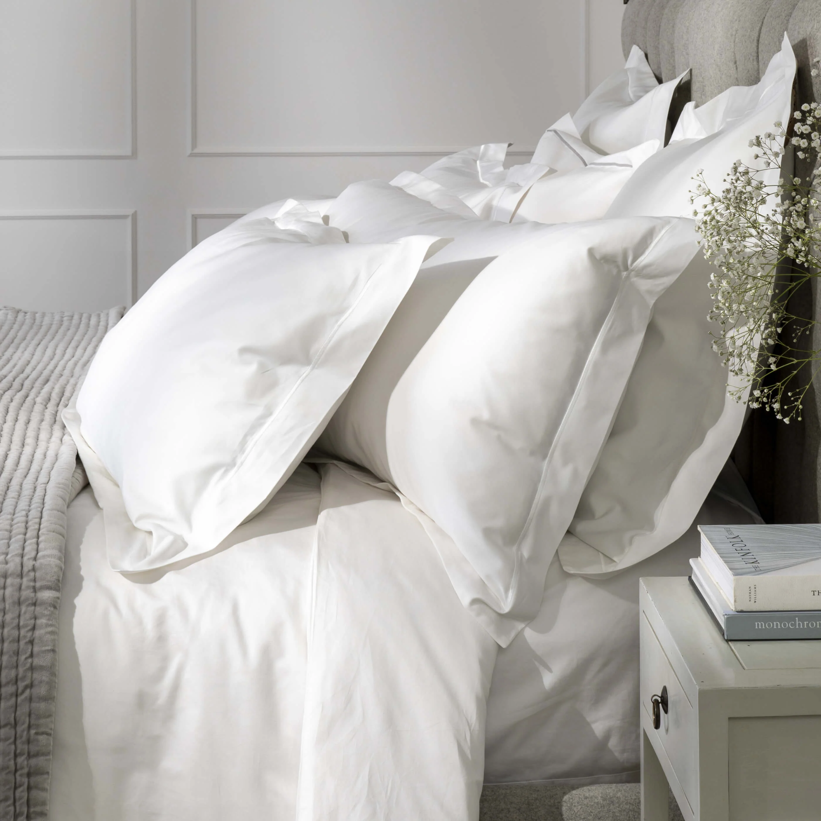 White 600 Thread Count Egyptian Cotton Duvet Cover - Image 8