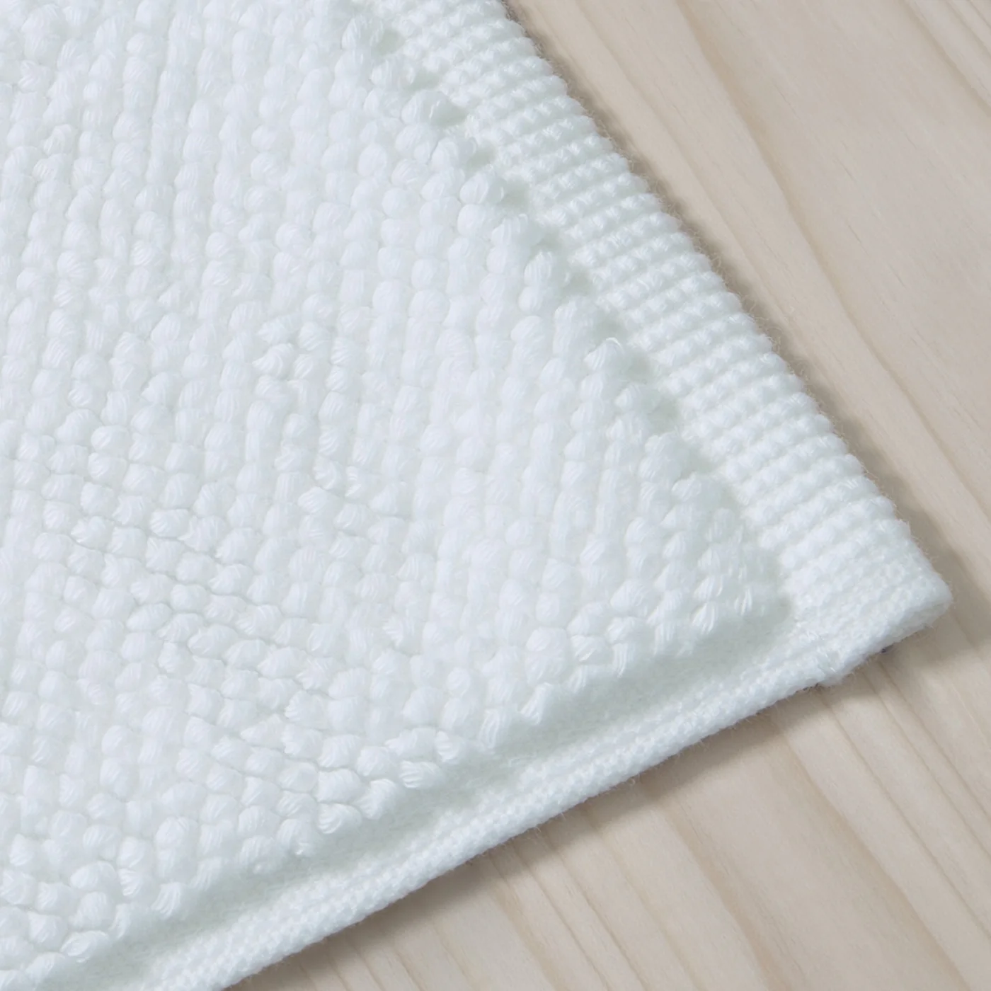 White Textured Cotton Bath Mat - Image 3